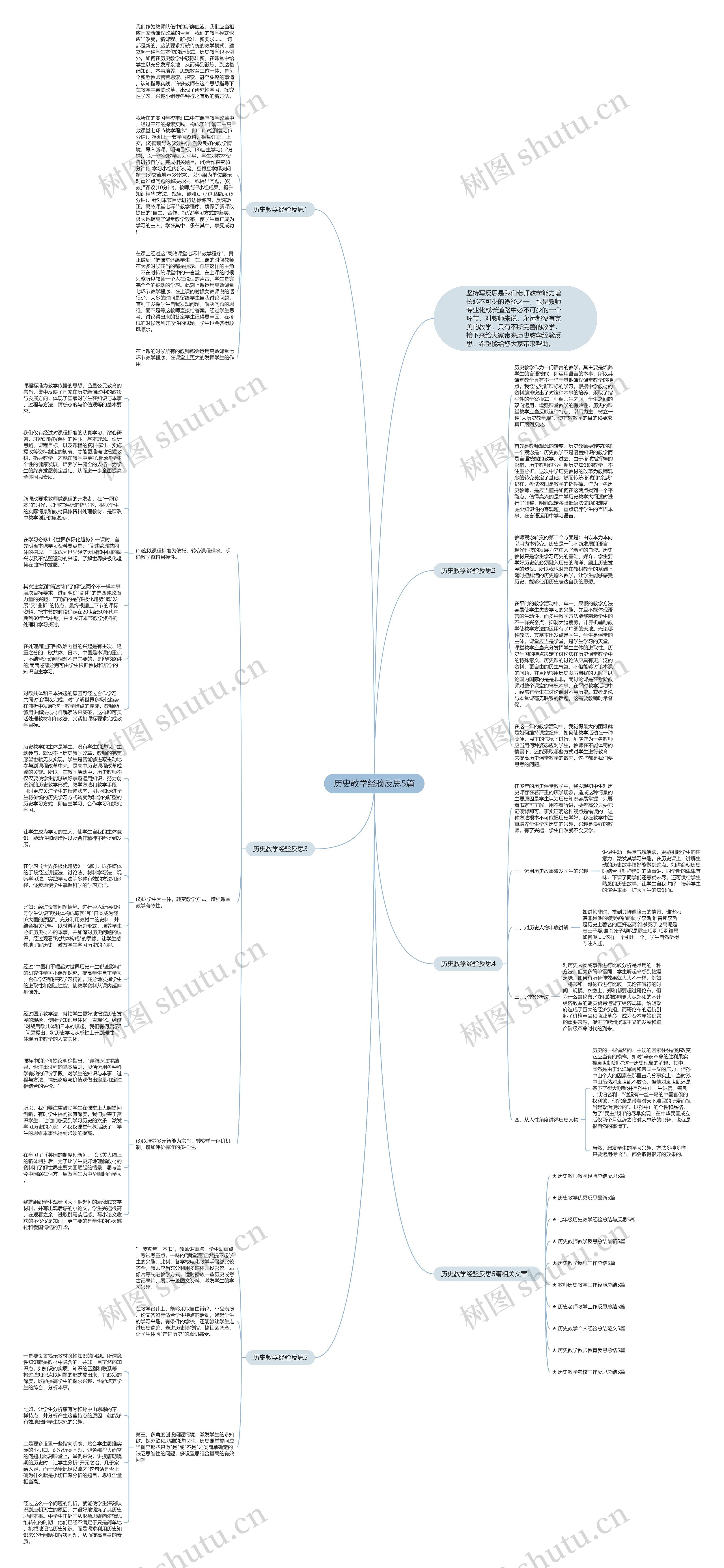 历史教学经验反思5篇思维导图