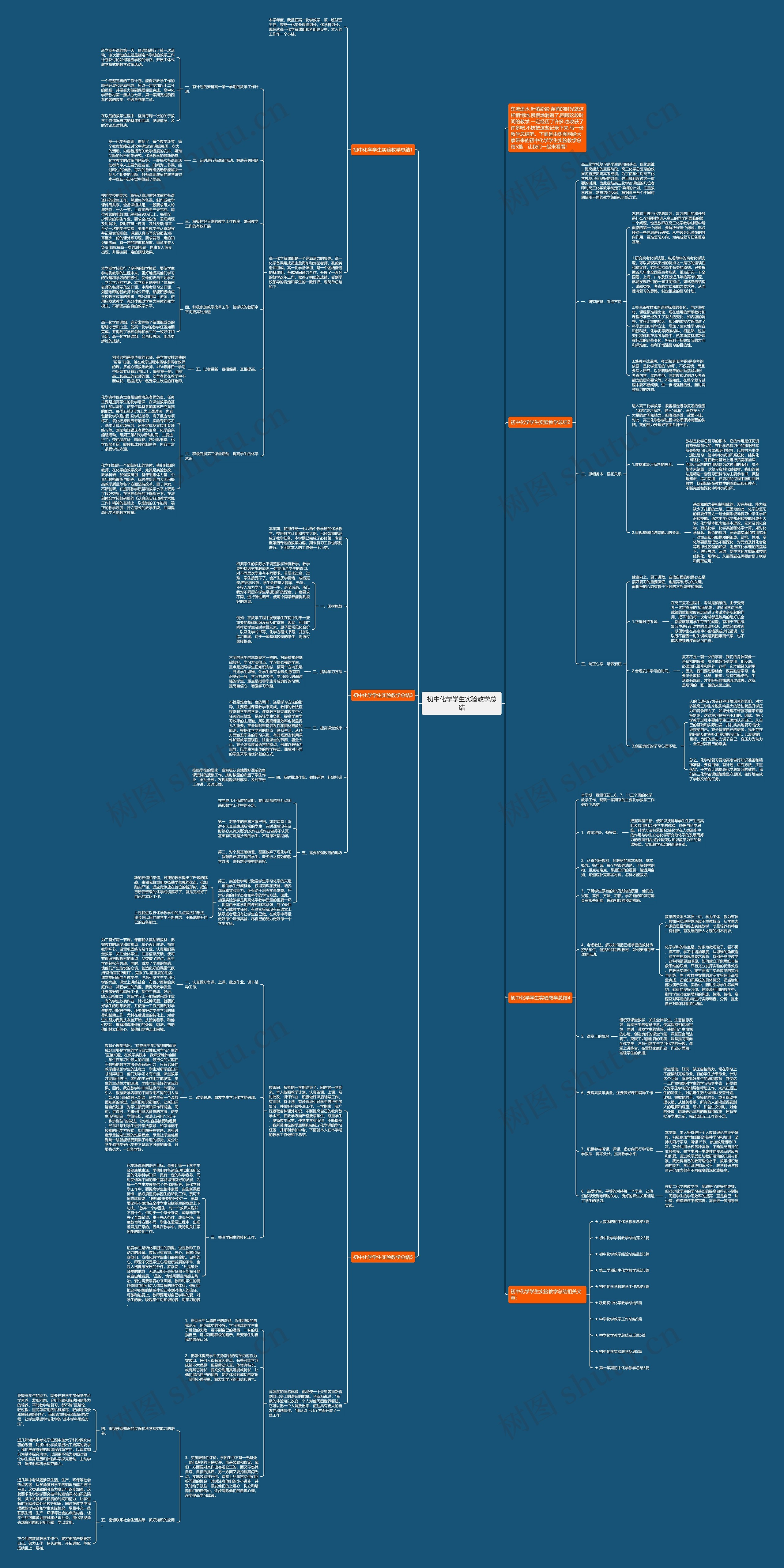 初中化学学生实验教学总结思维导图