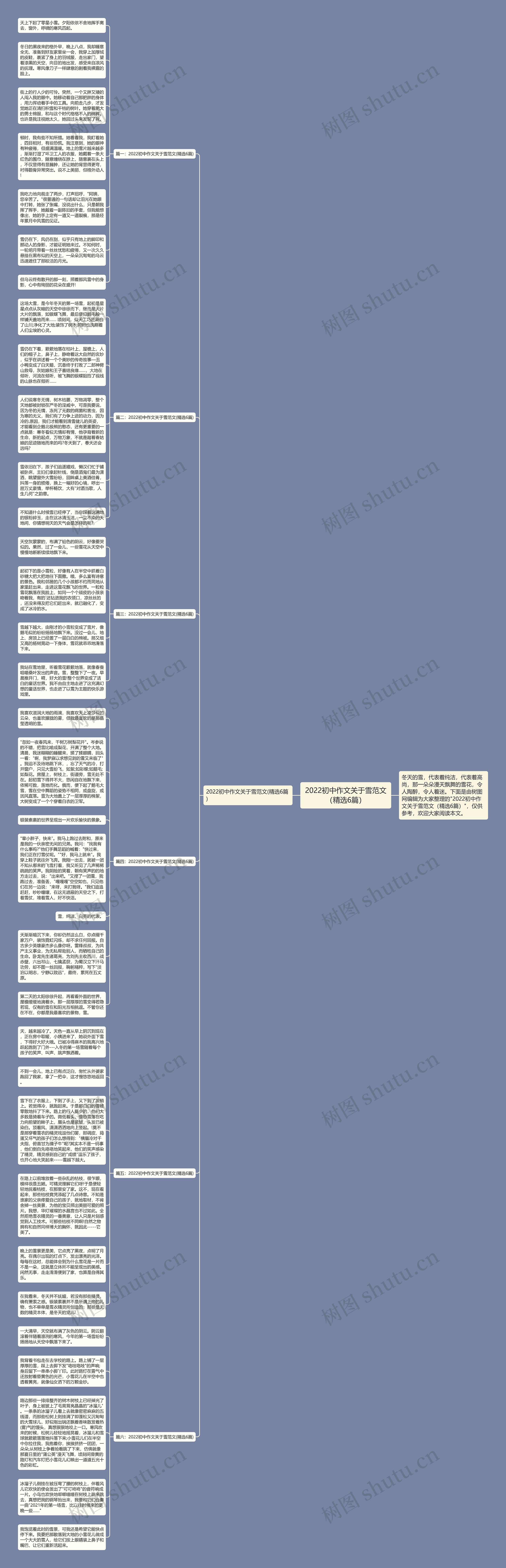 2022初中作文关于雪范文（精选6篇）思维导图