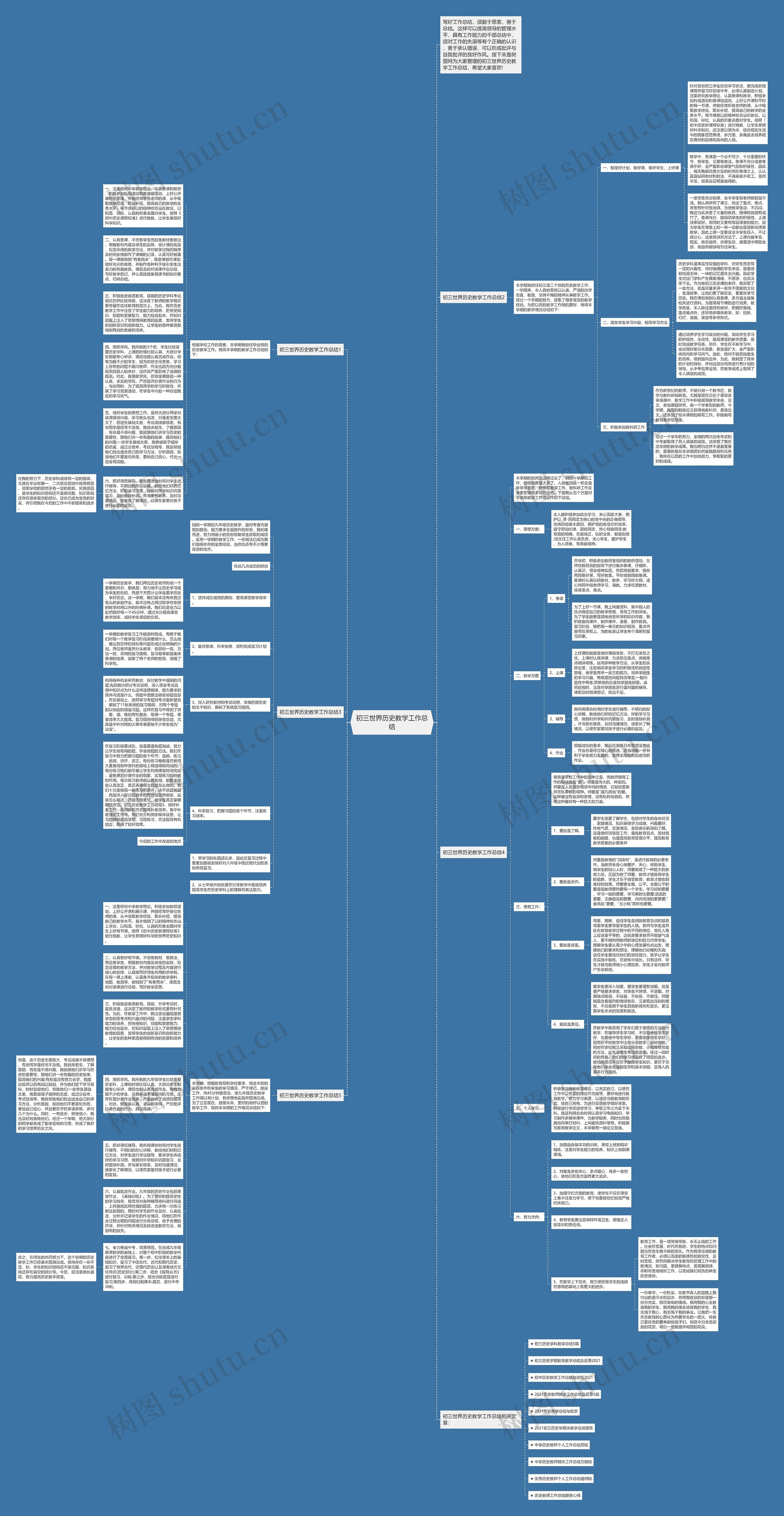 初三世界历史教学工作总结思维导图