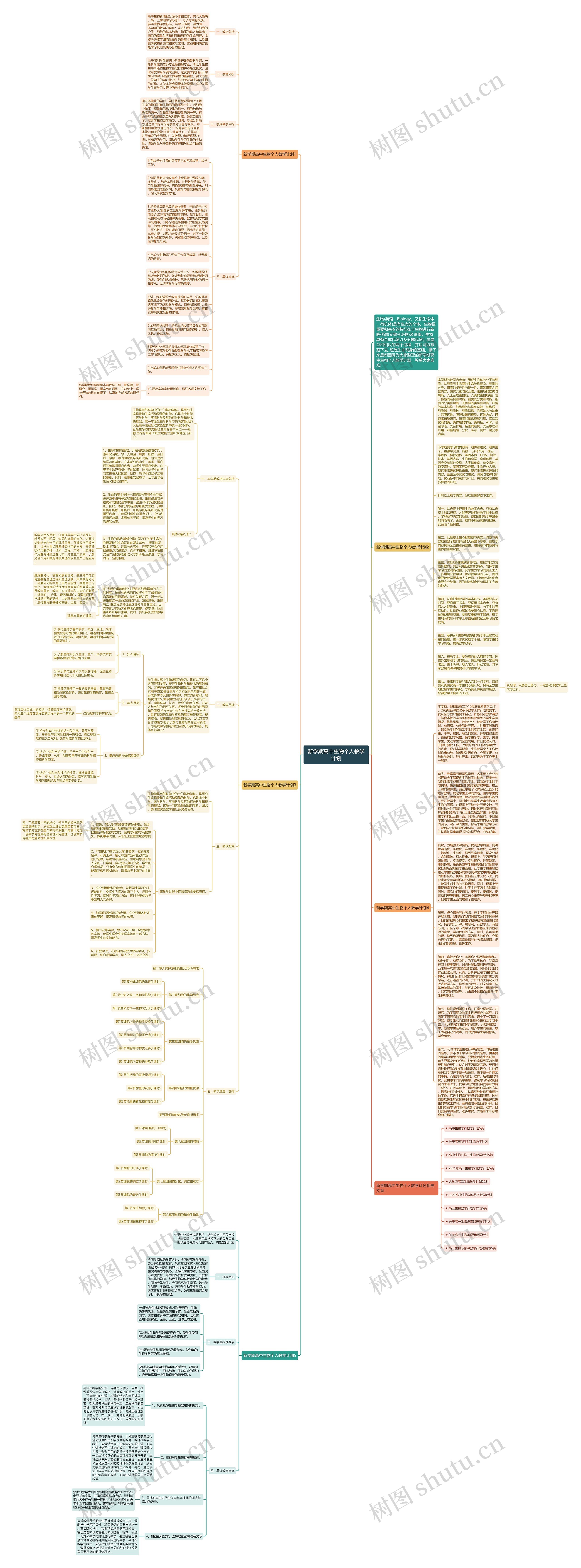 新学期高中生物个人教学计划思维导图