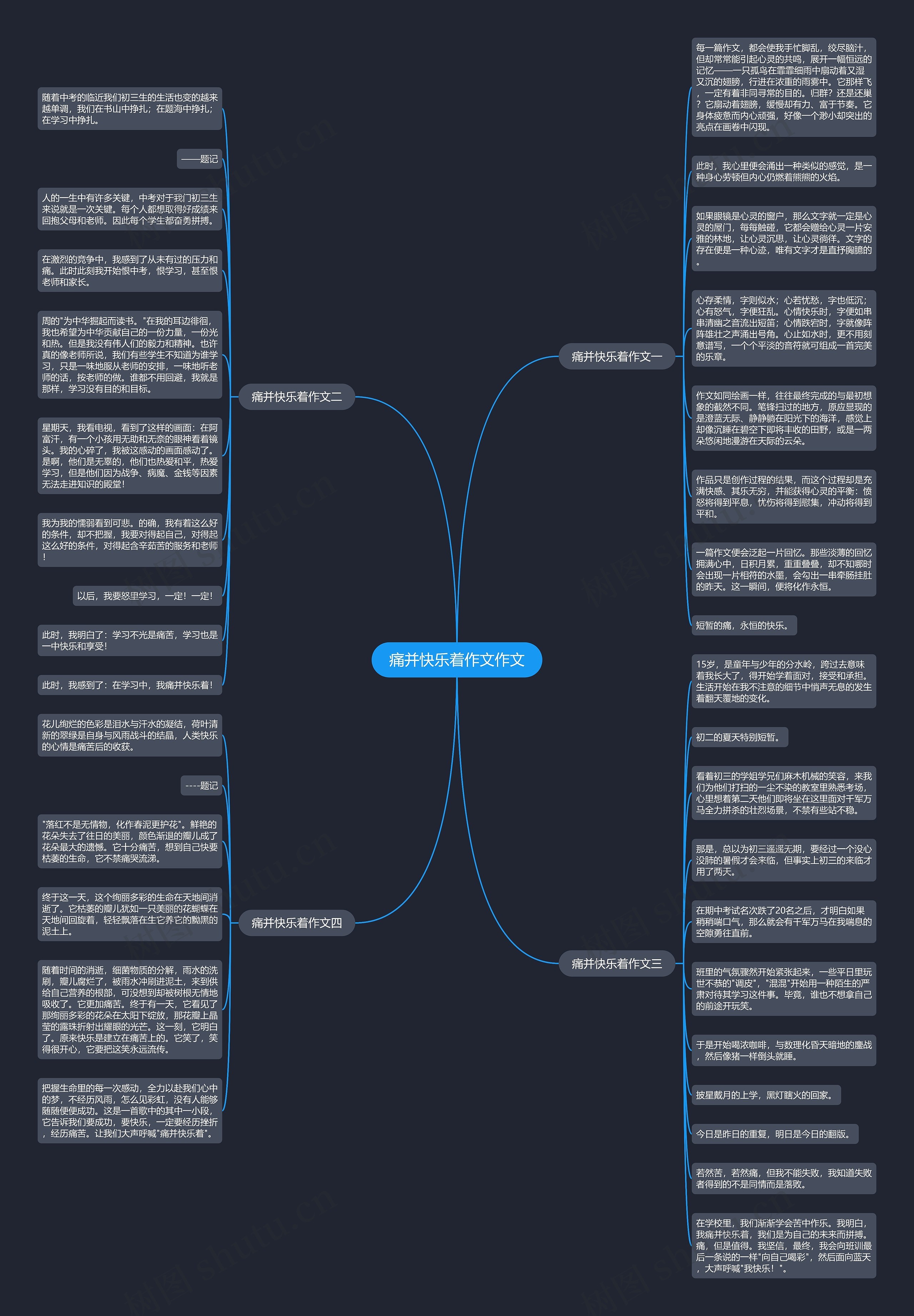 痛并快乐着作文作文思维导图