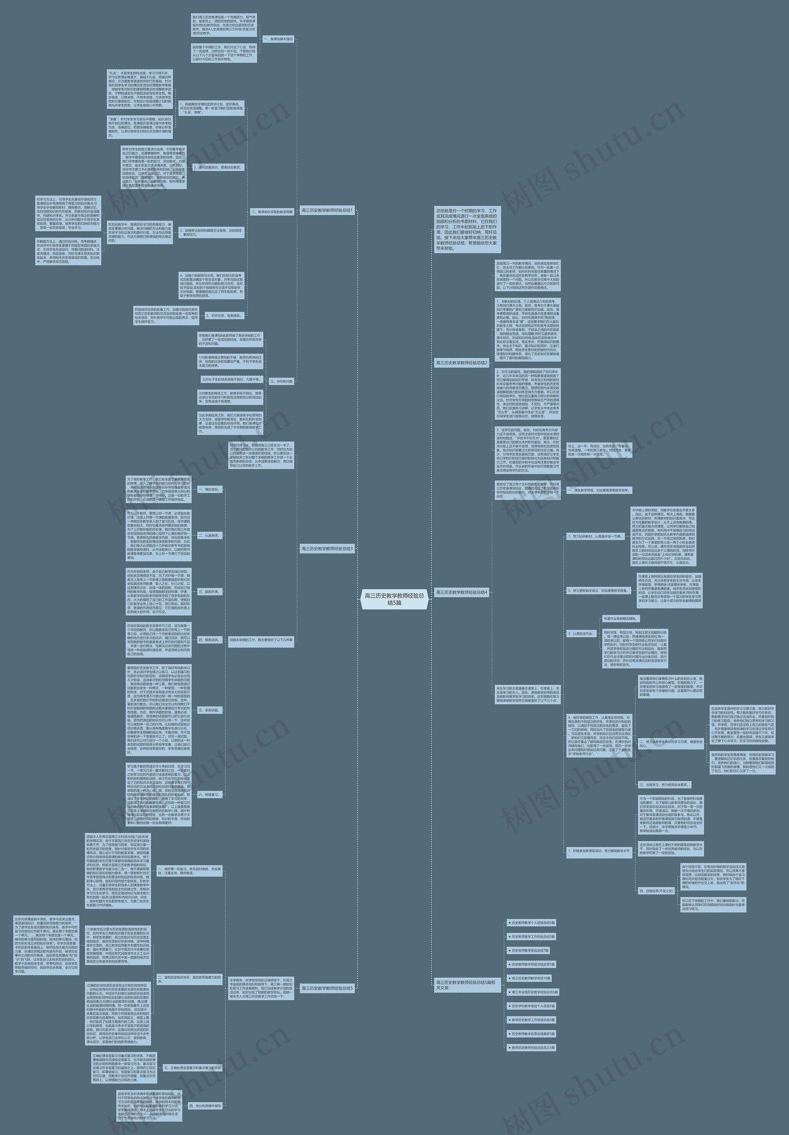 高三历史教学教师经验总结5篇思维导图