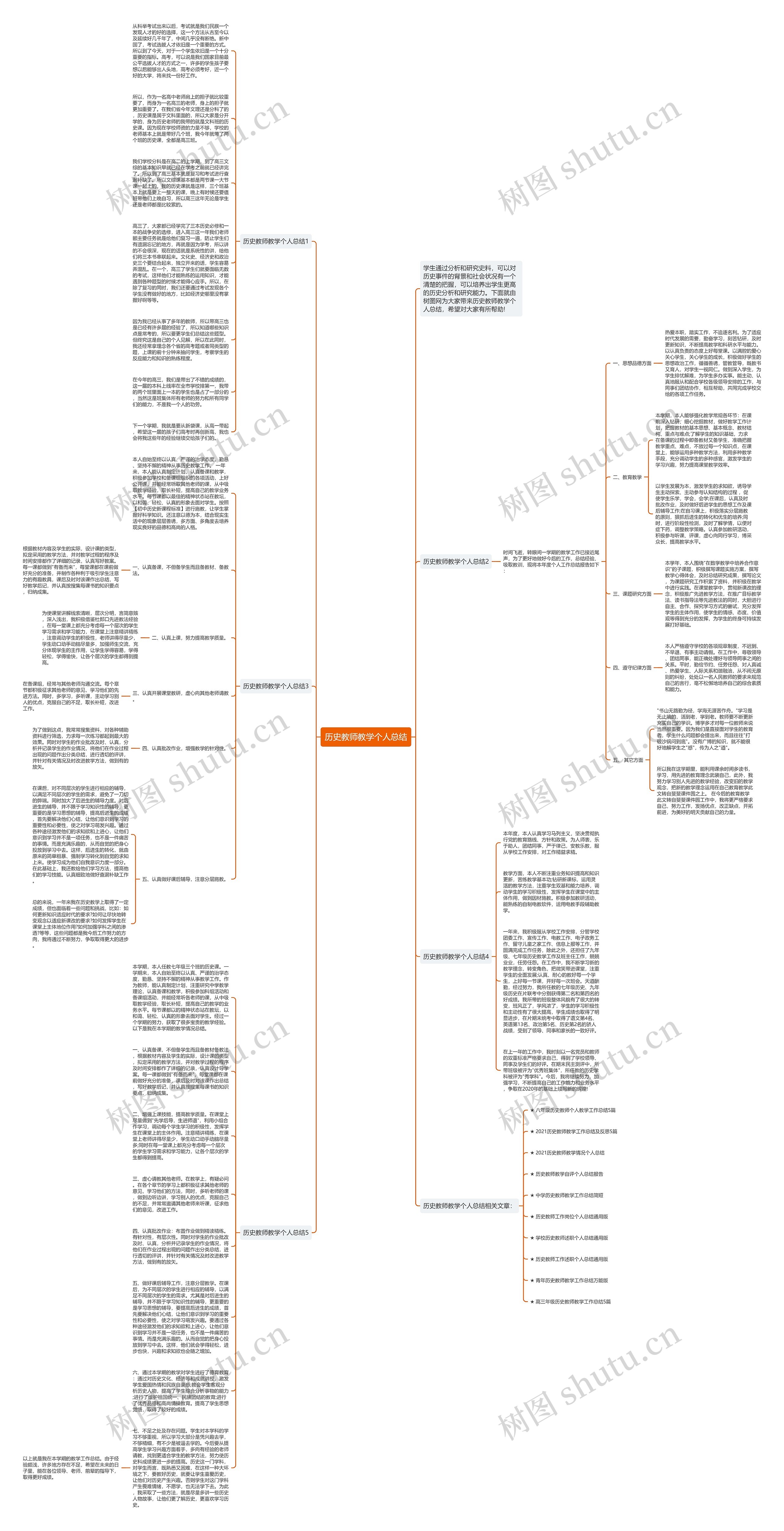 历史教师教学个人总结思维导图
