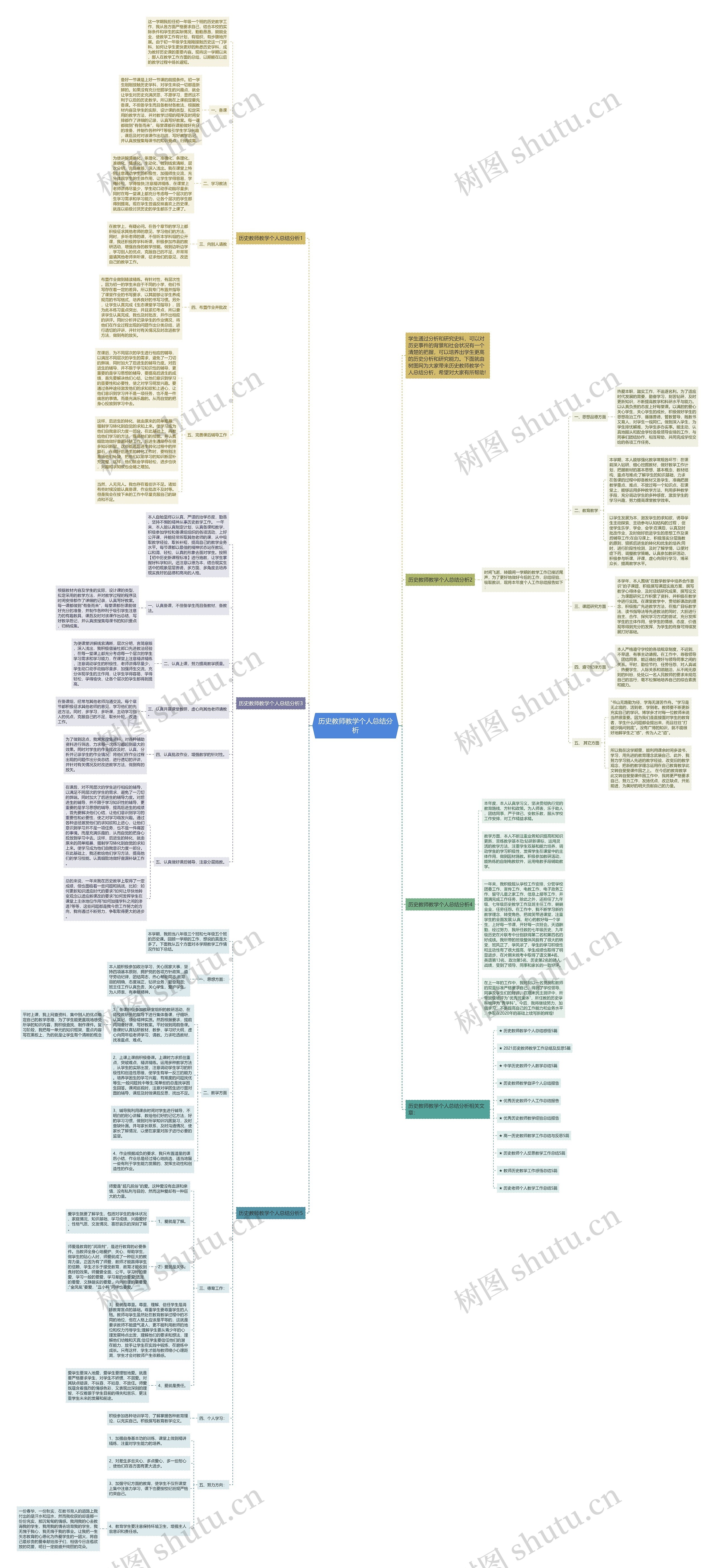 历史教师教学个人总结分析思维导图