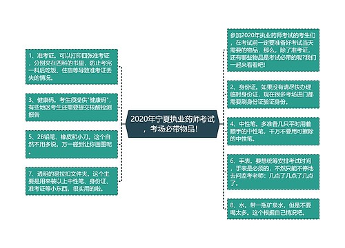 2020年宁夏执业药师考试，考场必带物品！