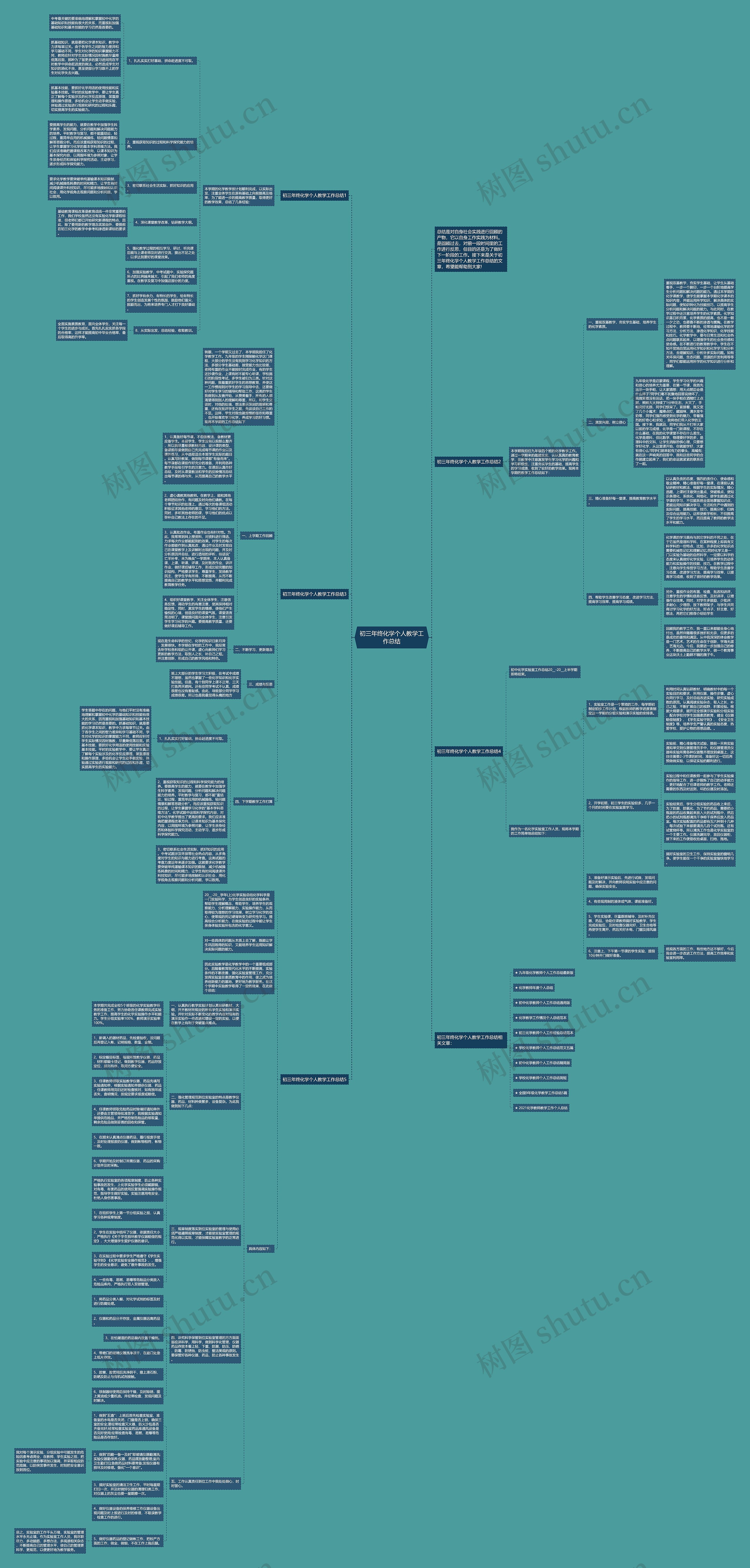 初三年终化学个人教学工作总结思维导图