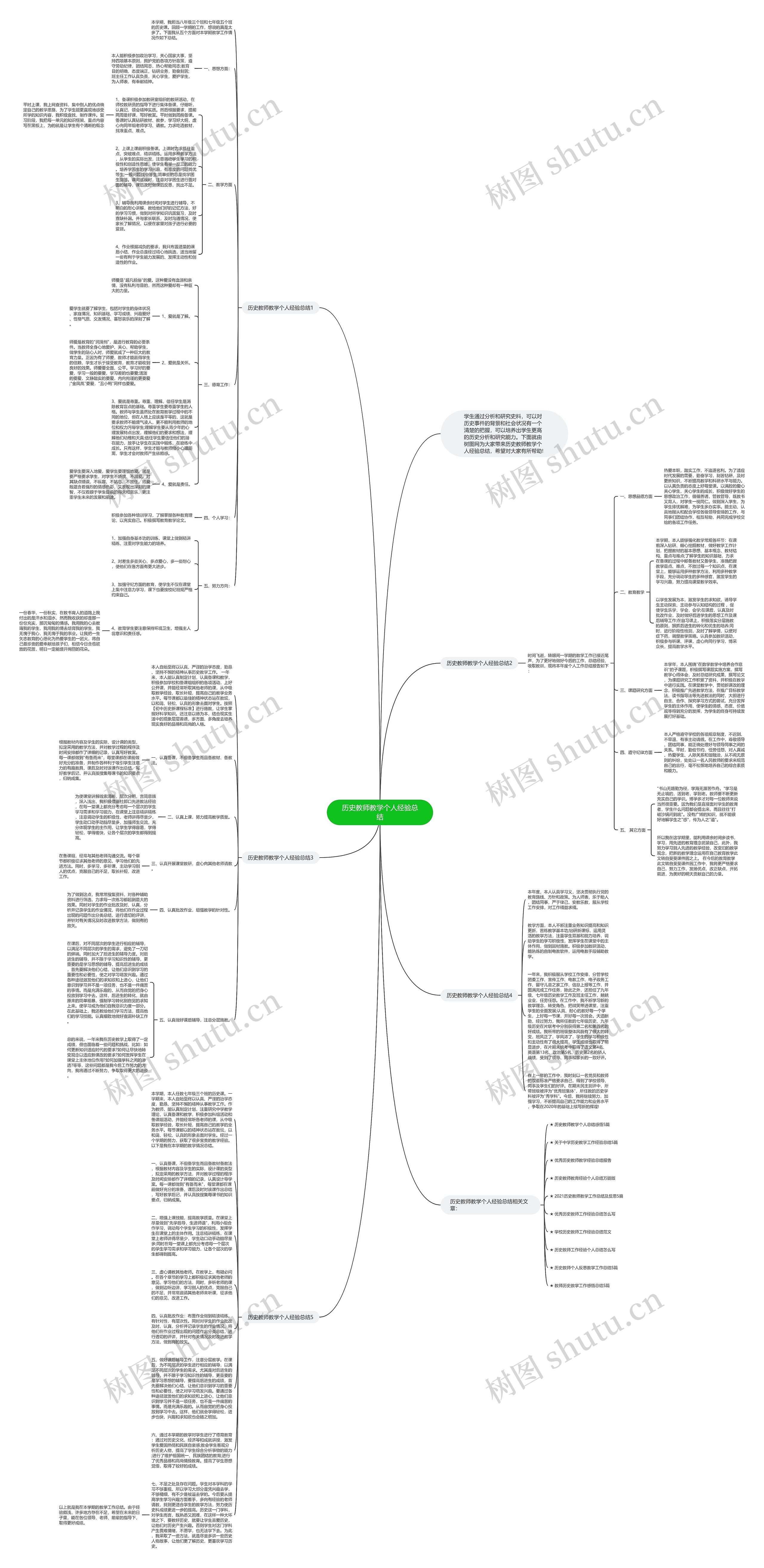 历史教师教学个人经验总结思维导图