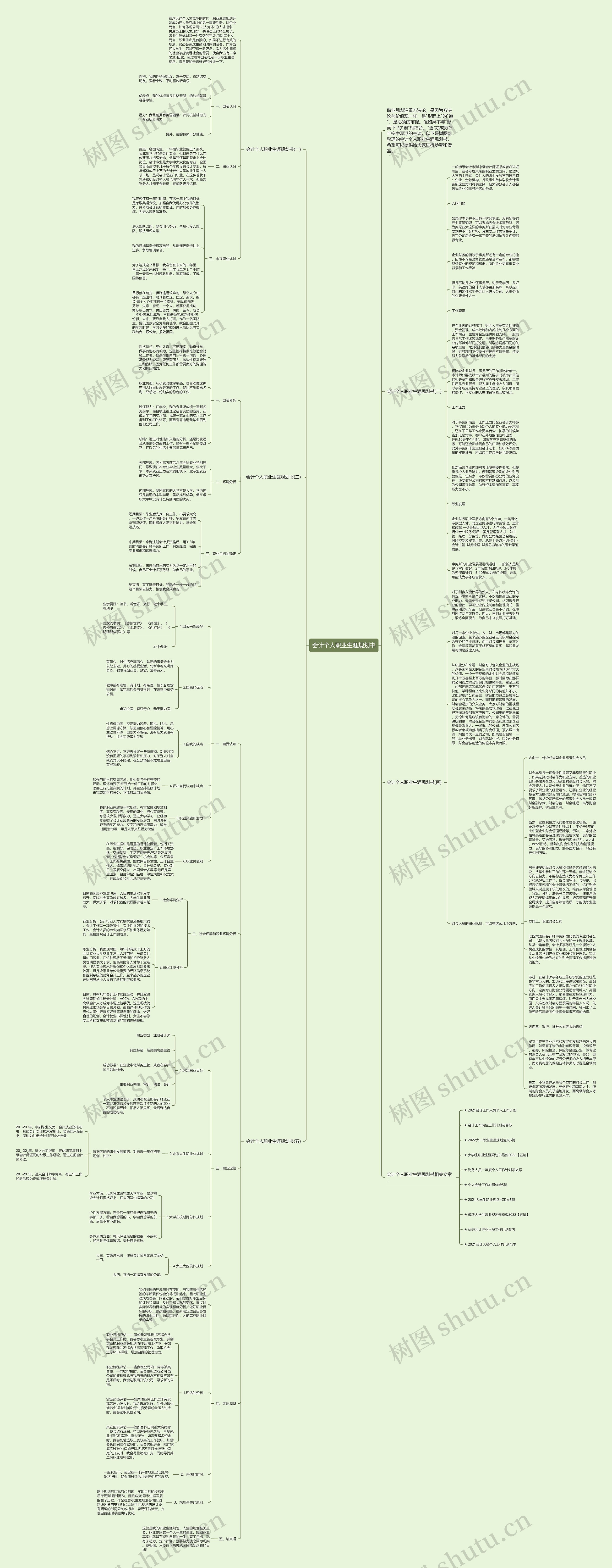 会计个人职业生涯规划书思维导图