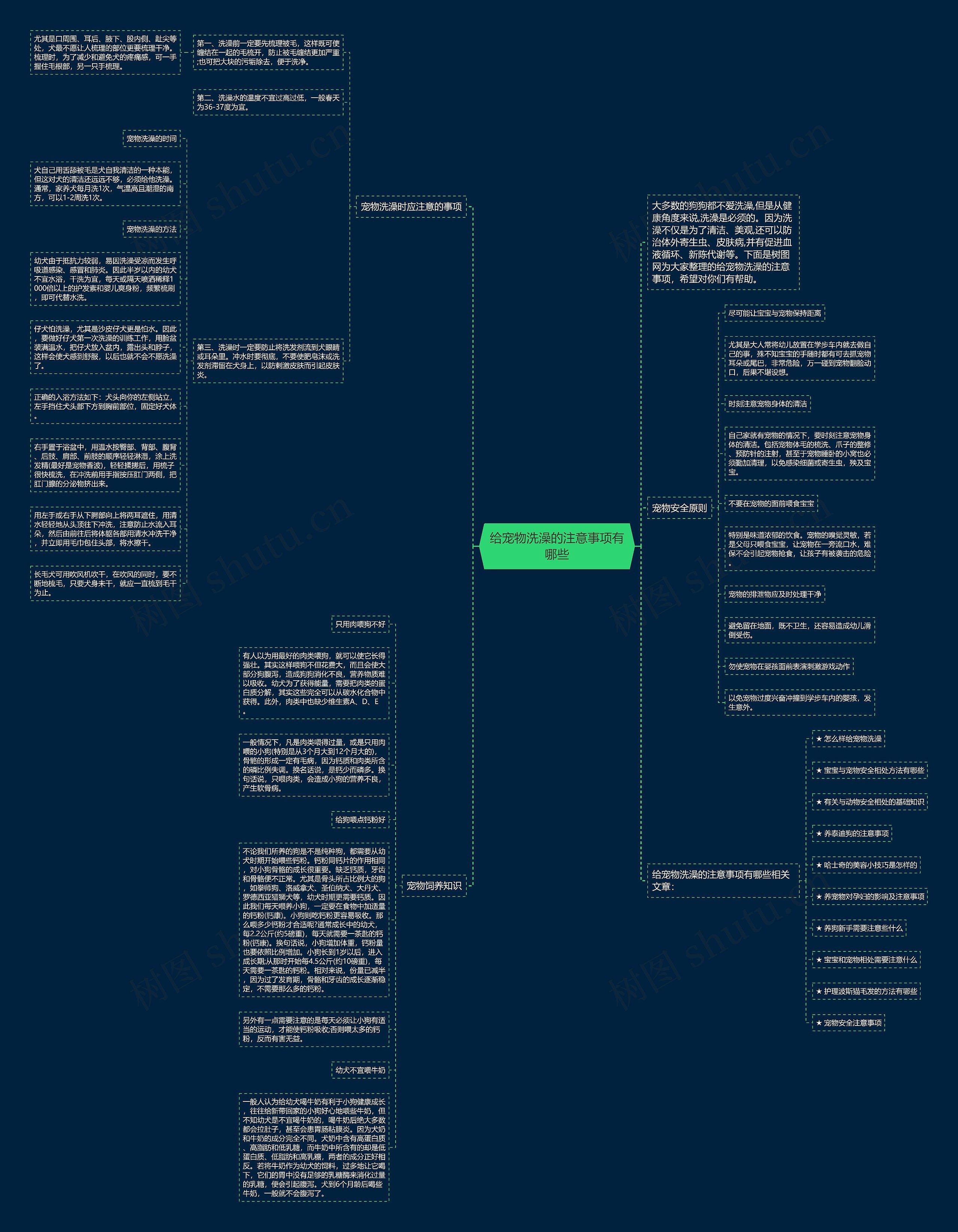 给宠物洗澡的注意事项有哪些思维导图