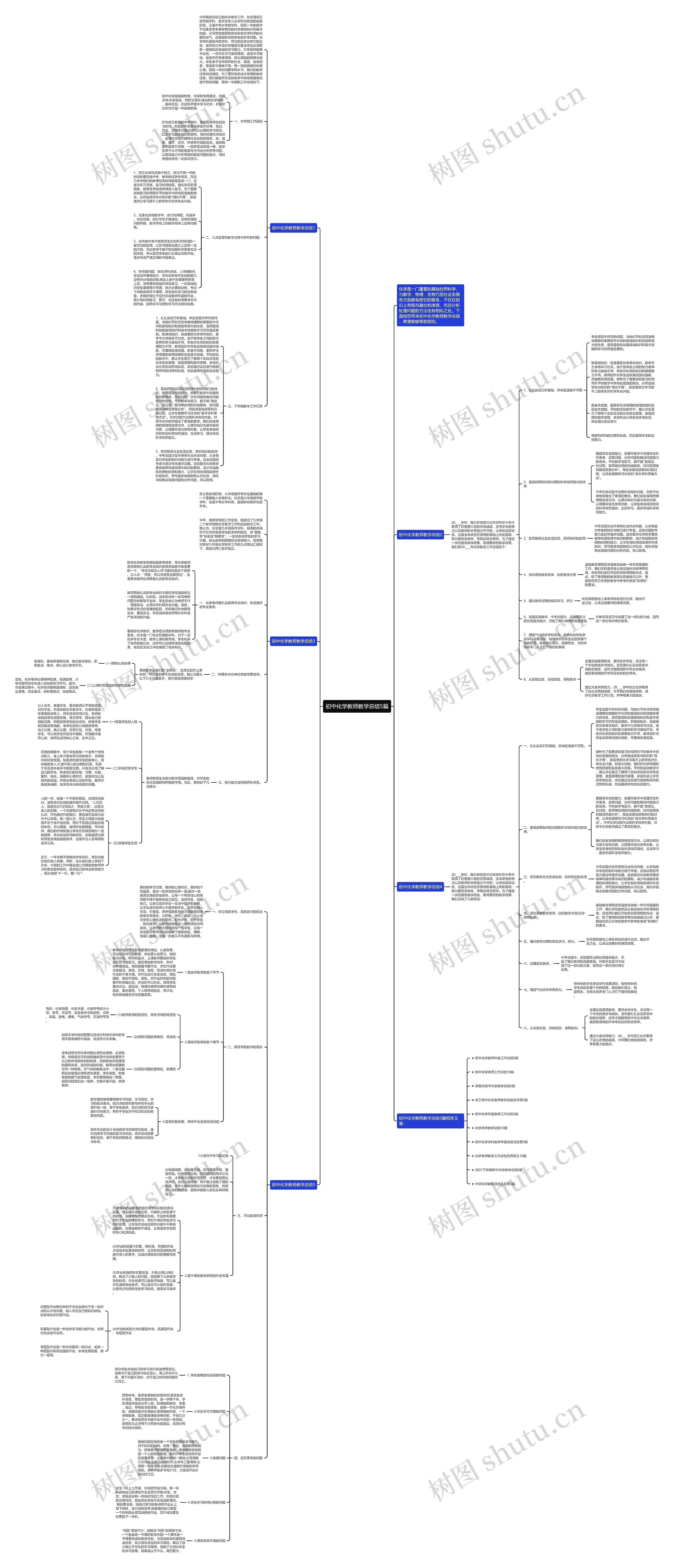 初中化学教师教学总结5篇思维导图