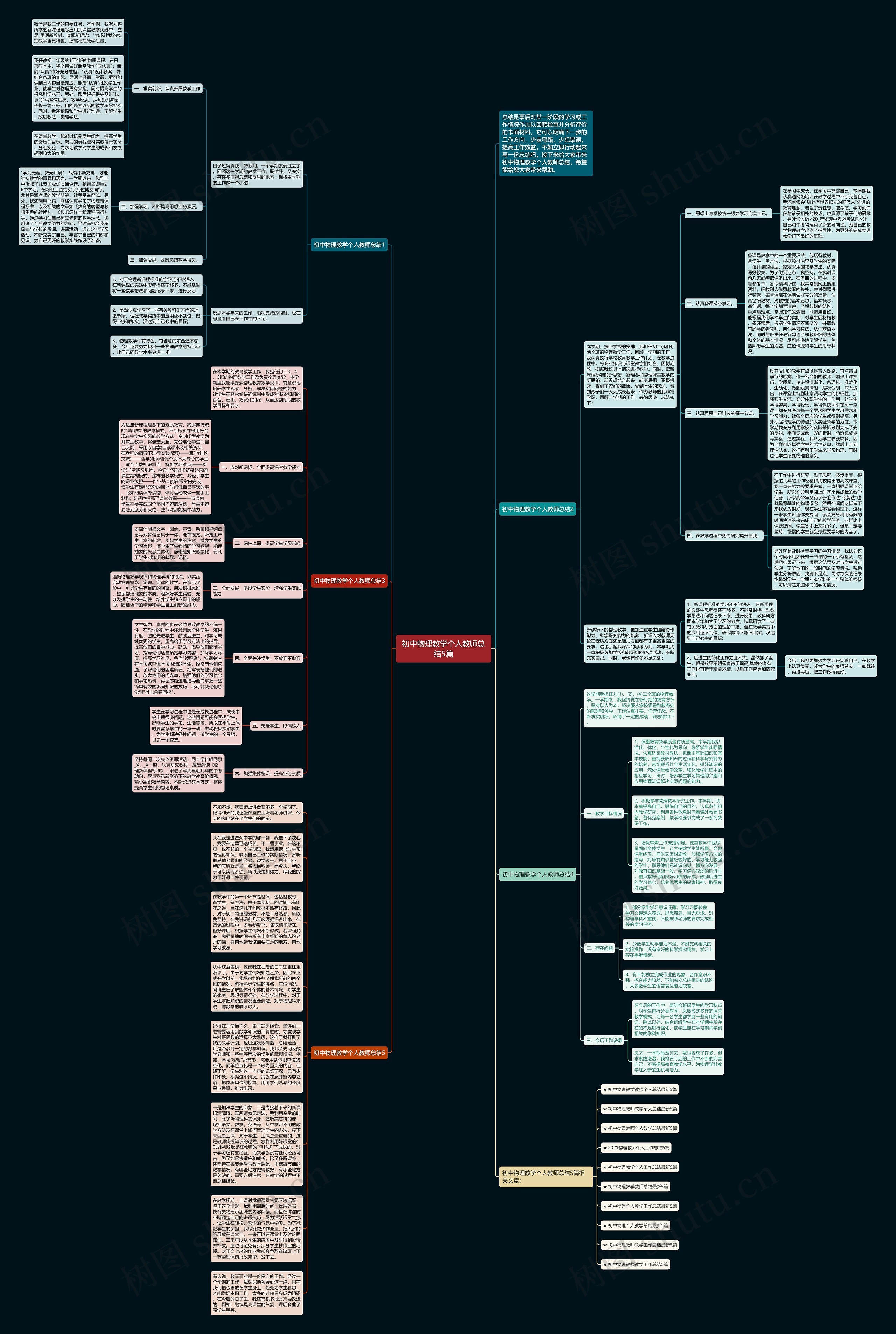 初中物理教学个人教师总结5篇思维导图