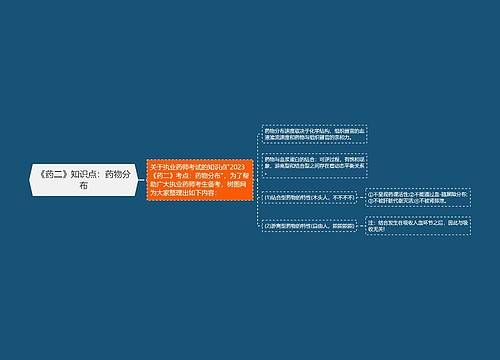 《药二》知识点：药物分布