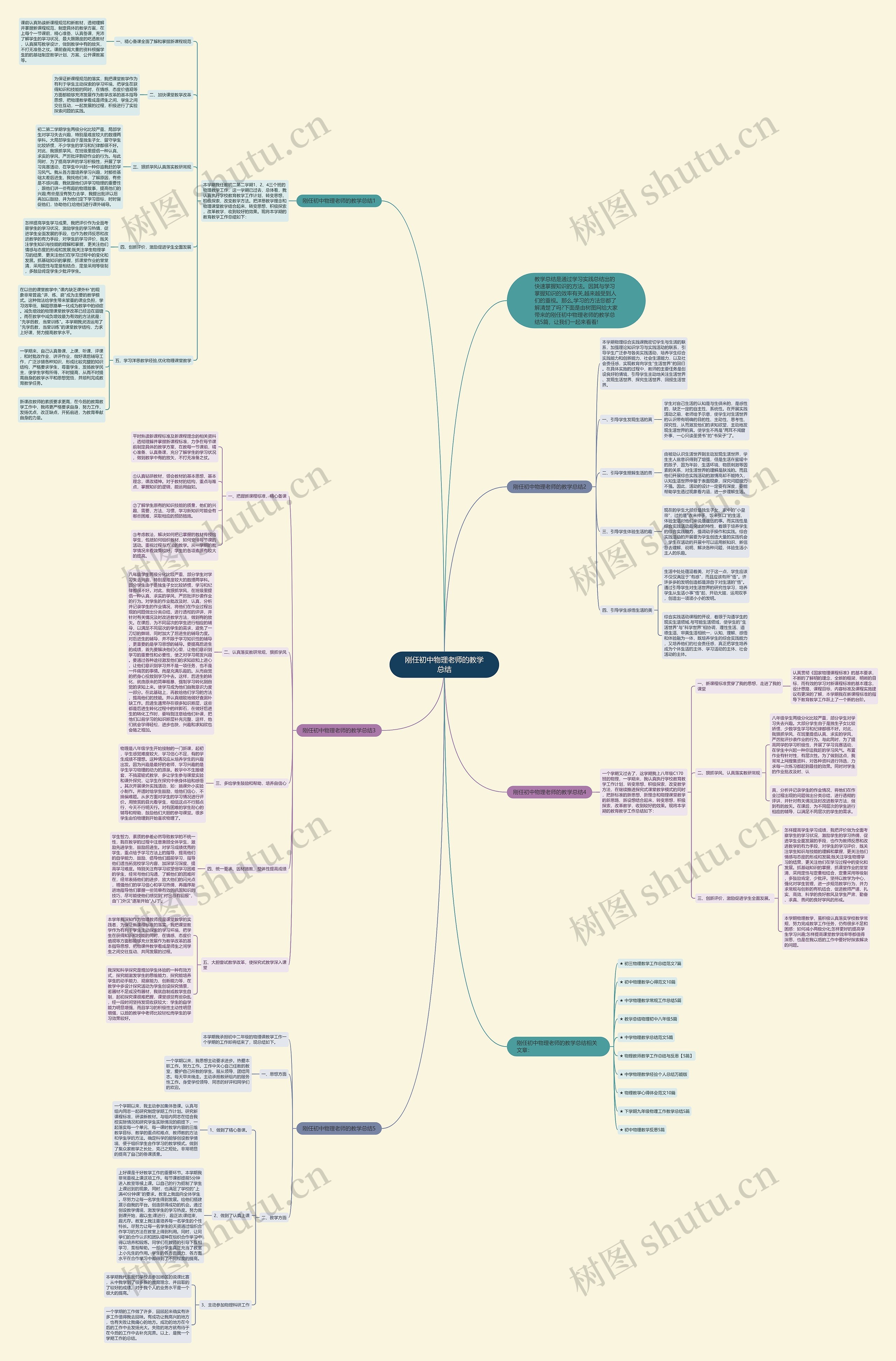 刚任初中物理老师的教学总结思维导图