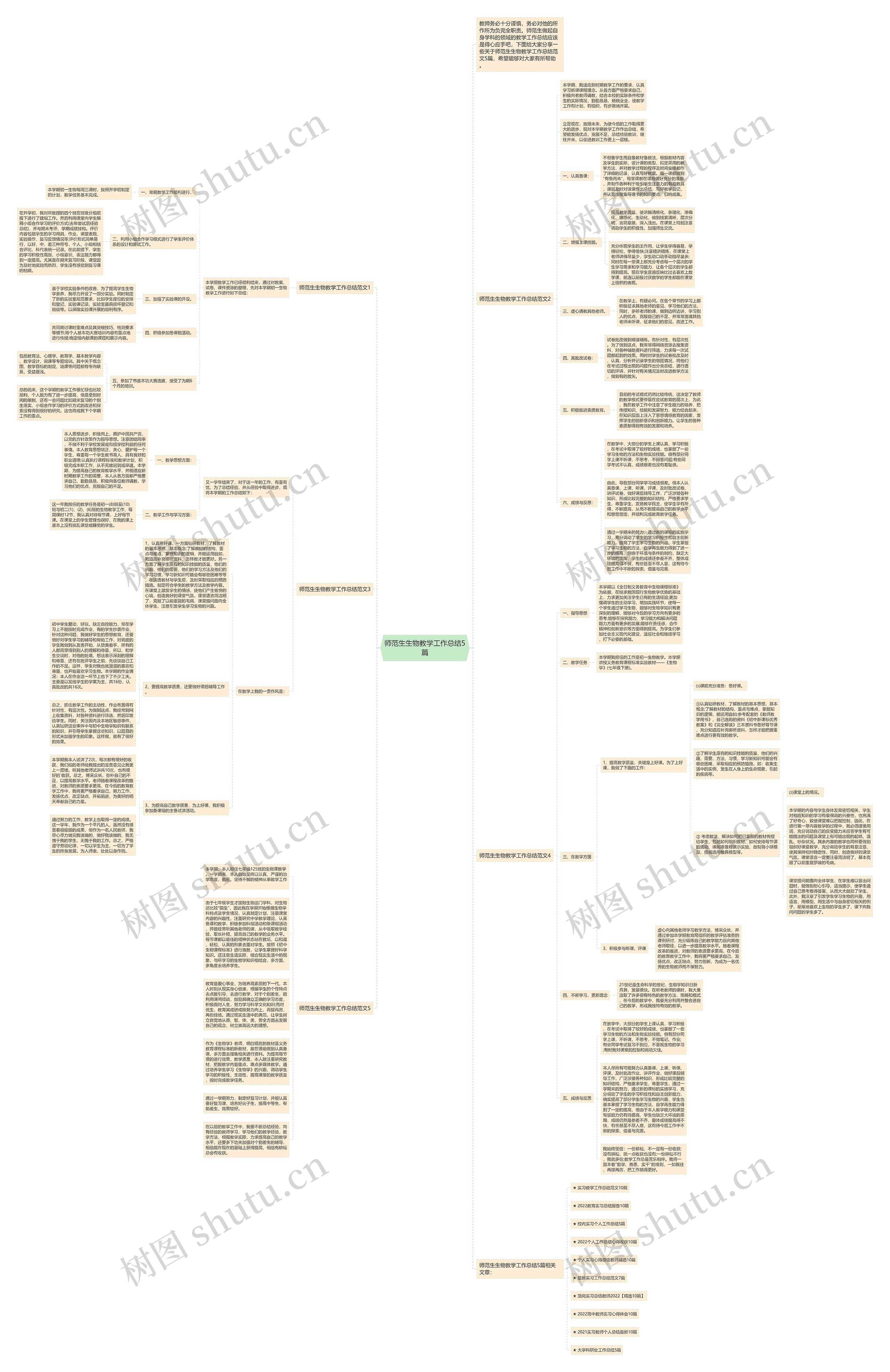 师范生生物教学工作总结5篇思维导图高清图 师范生生物教学工作总结5篇思维导图