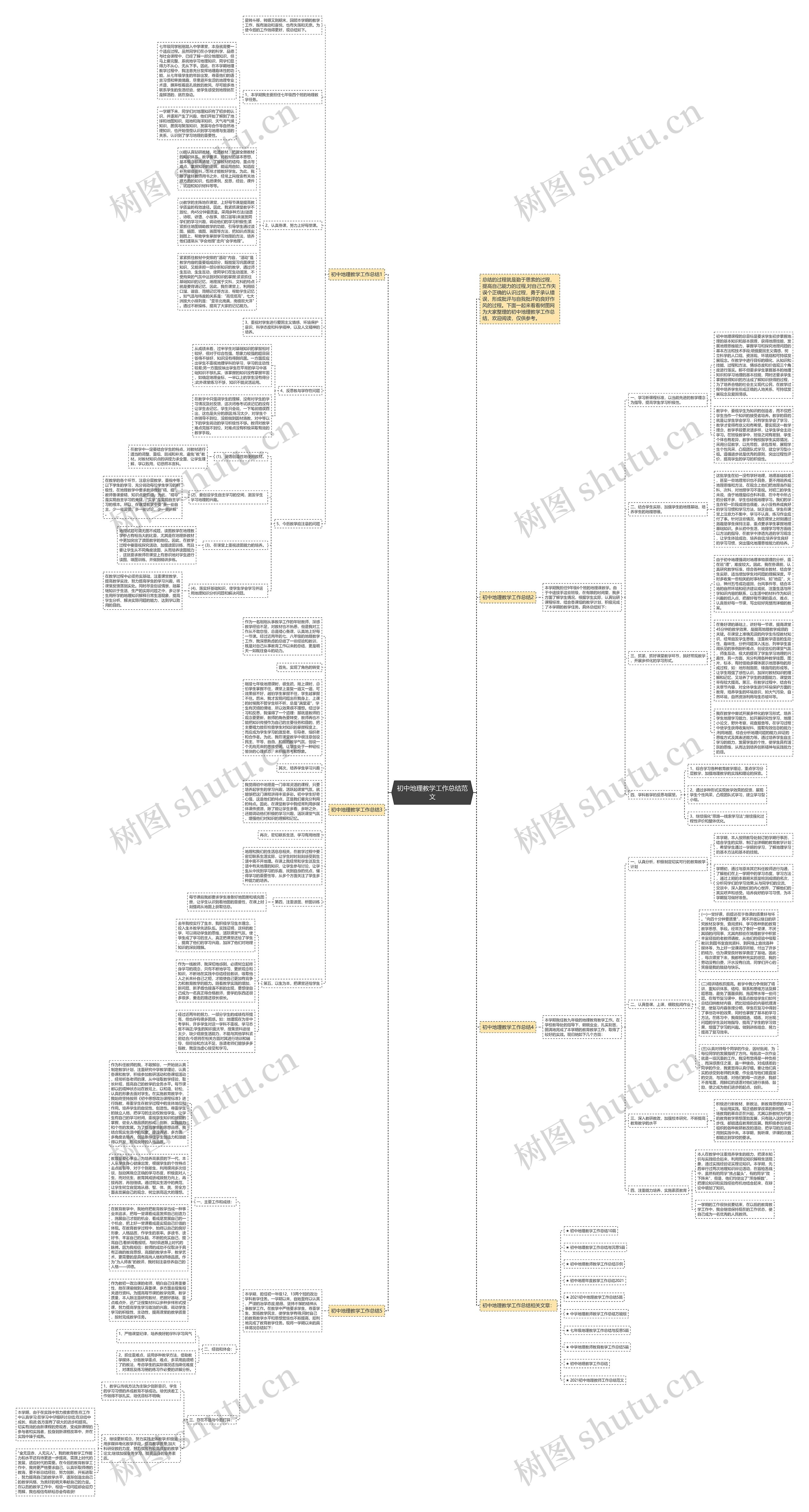 初中地理教学工作总结范文思维导图