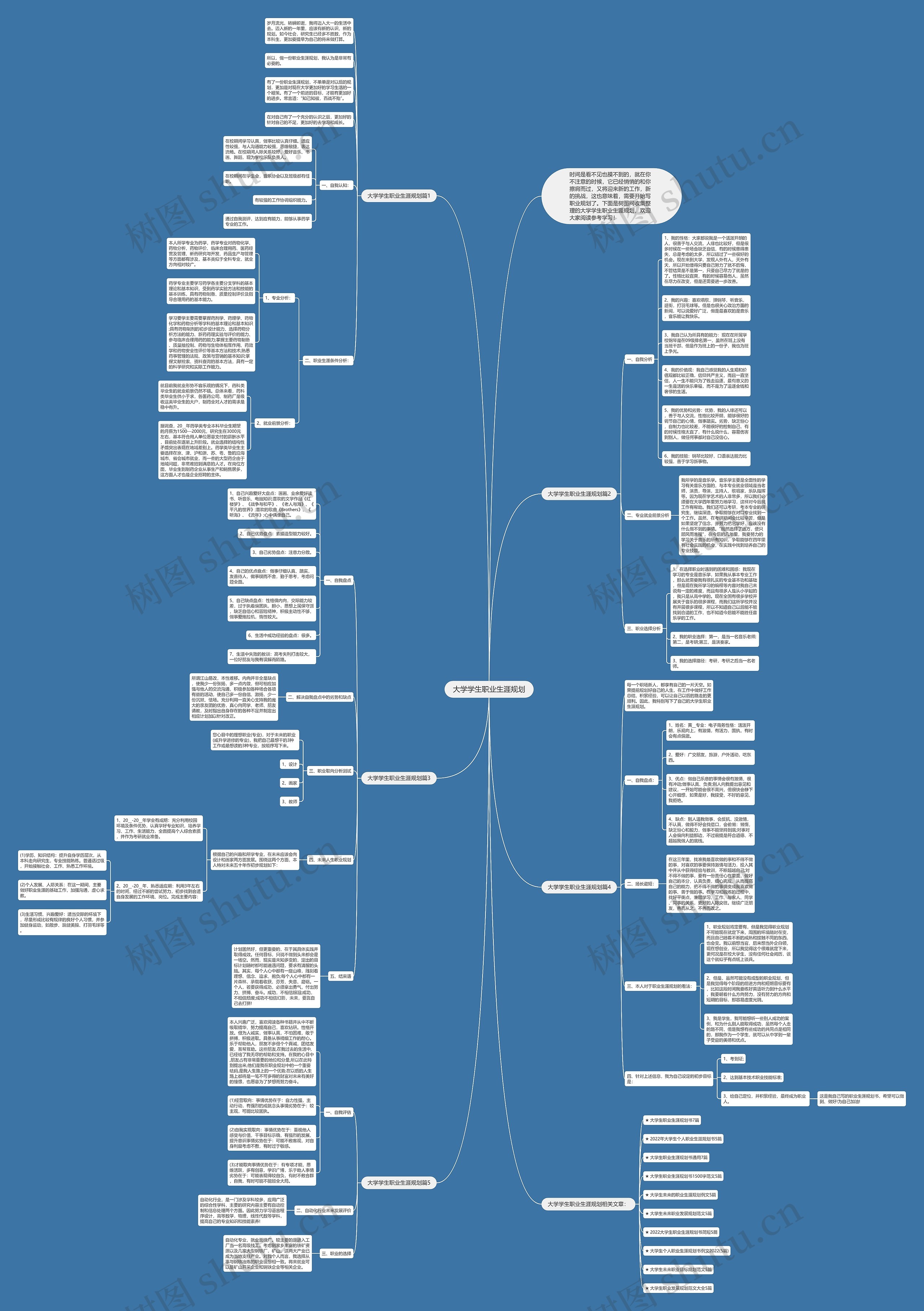 大学学生职业生涯规划思维导图高清图 大学学生职业生涯规划思维导图