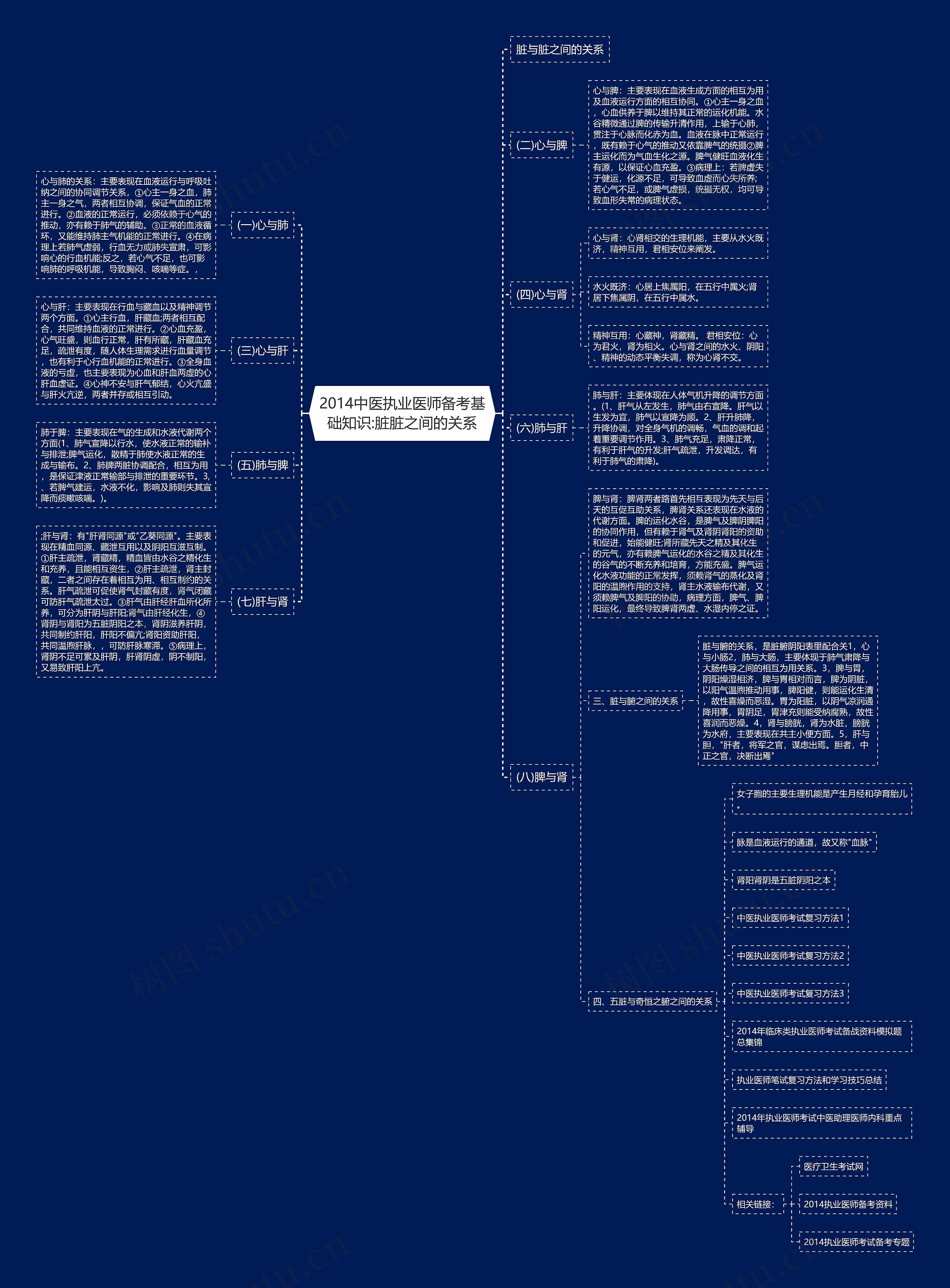 2014中医执业医师备考基础知识:脏脏之间的关系思维导图
