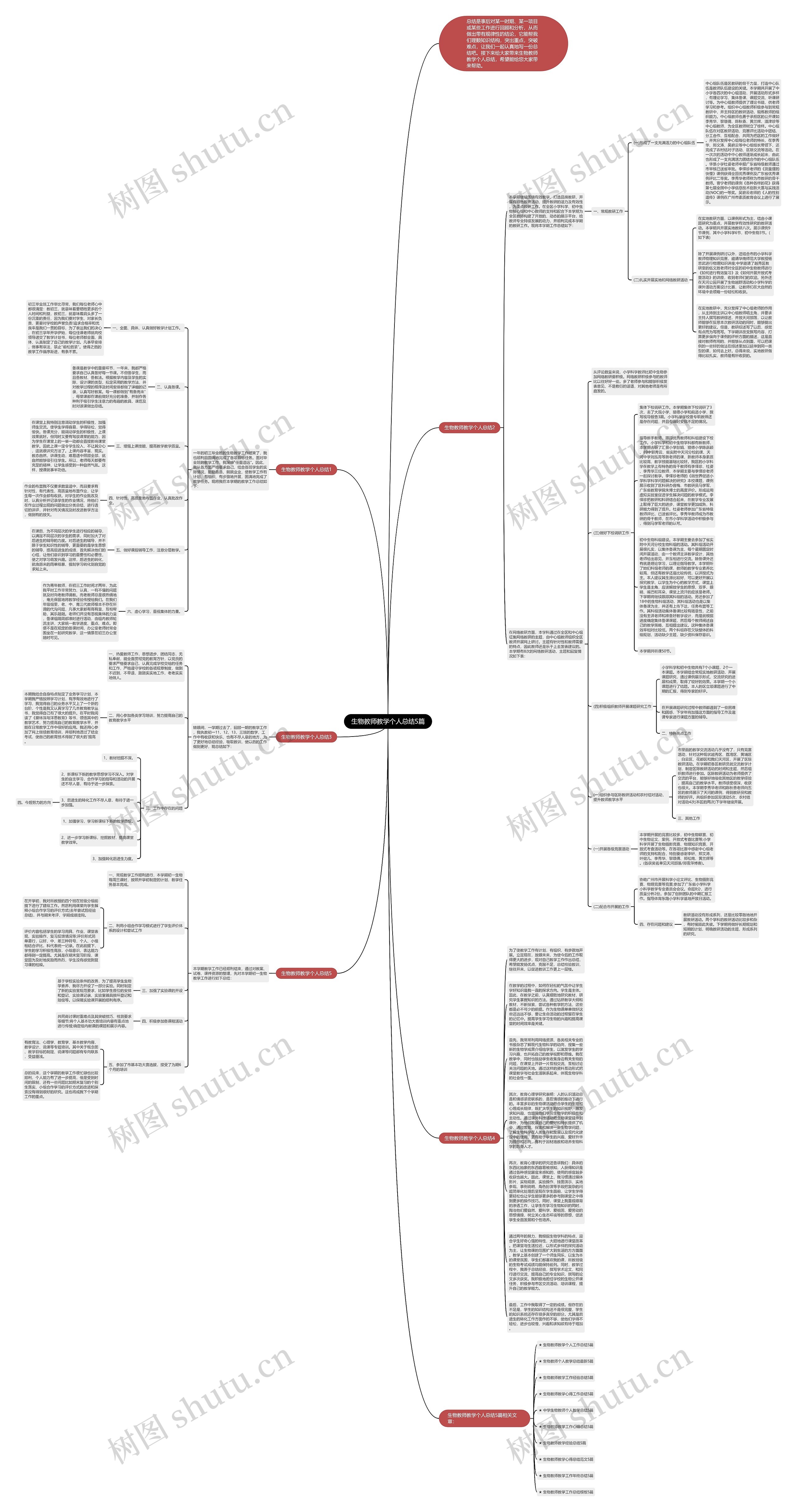 生物教师教学个人总结5篇思维导图