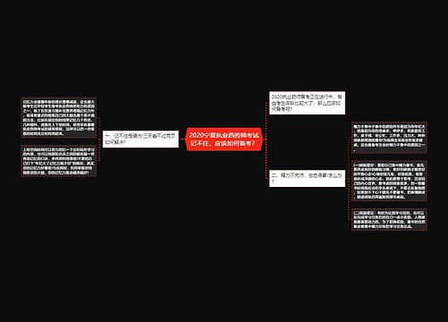 2020宁夏执业西药师考试记不住，应该如何备考？