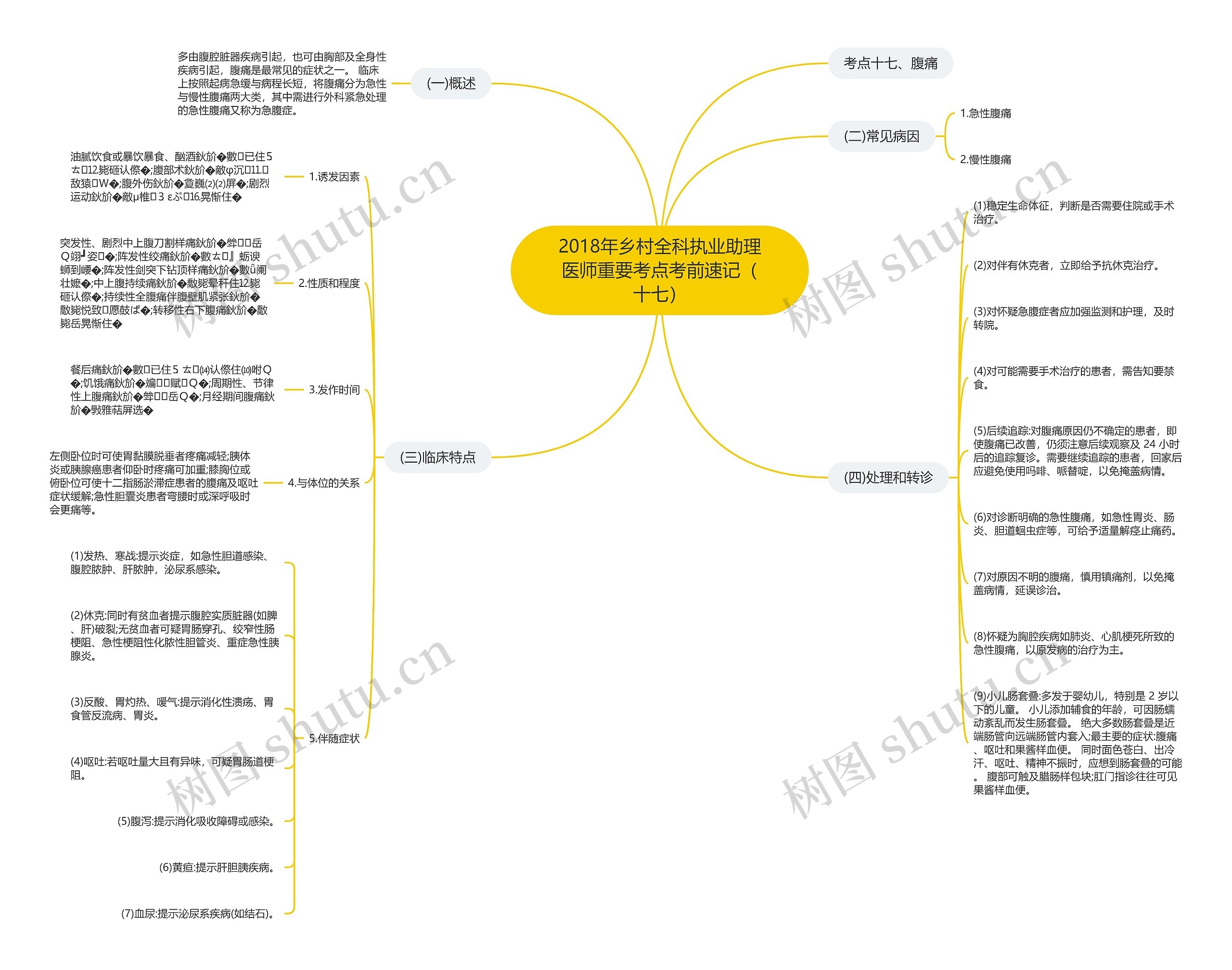 2018年乡村全科执业助理医师重要考点考前速记（十七）思维导图