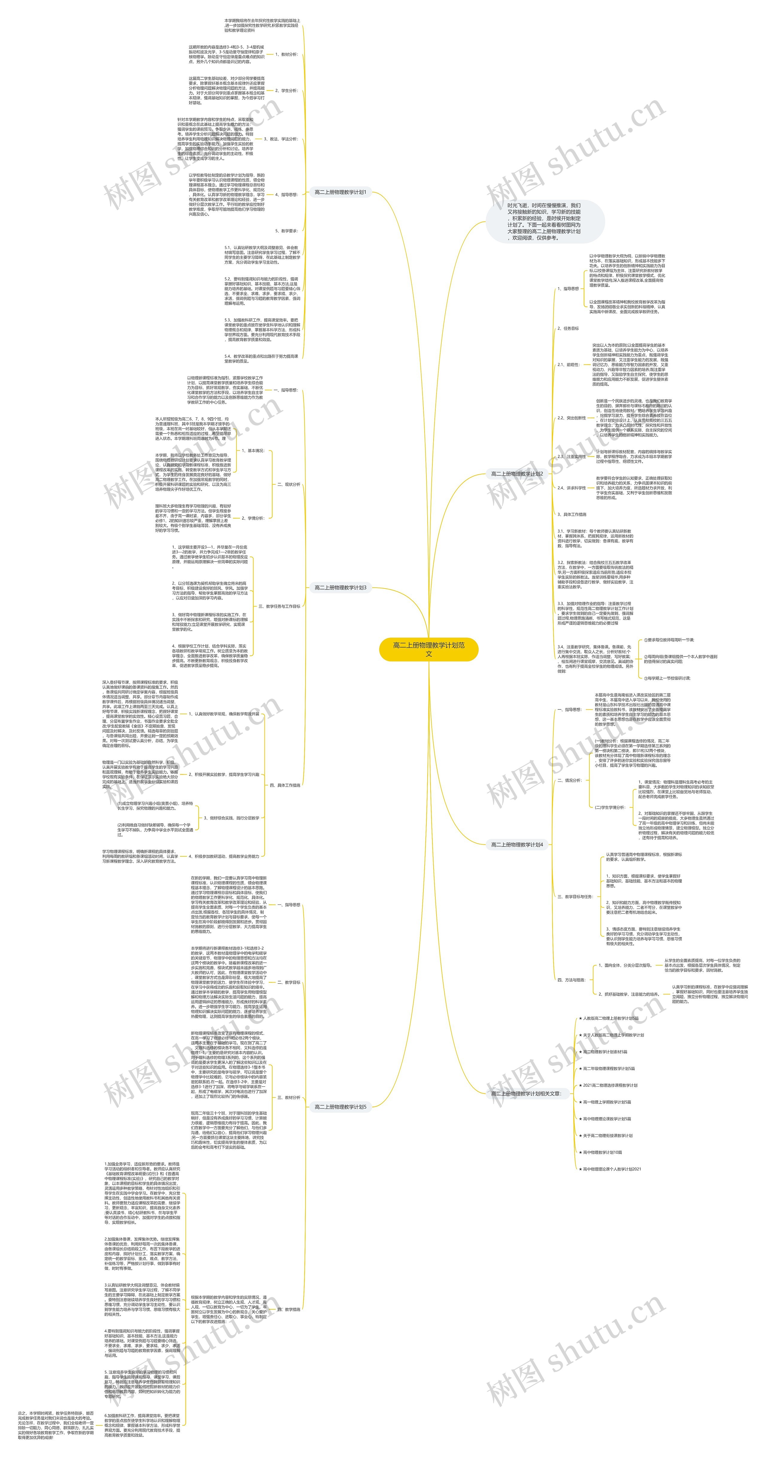 高二上册物理教学计划范文思维导图