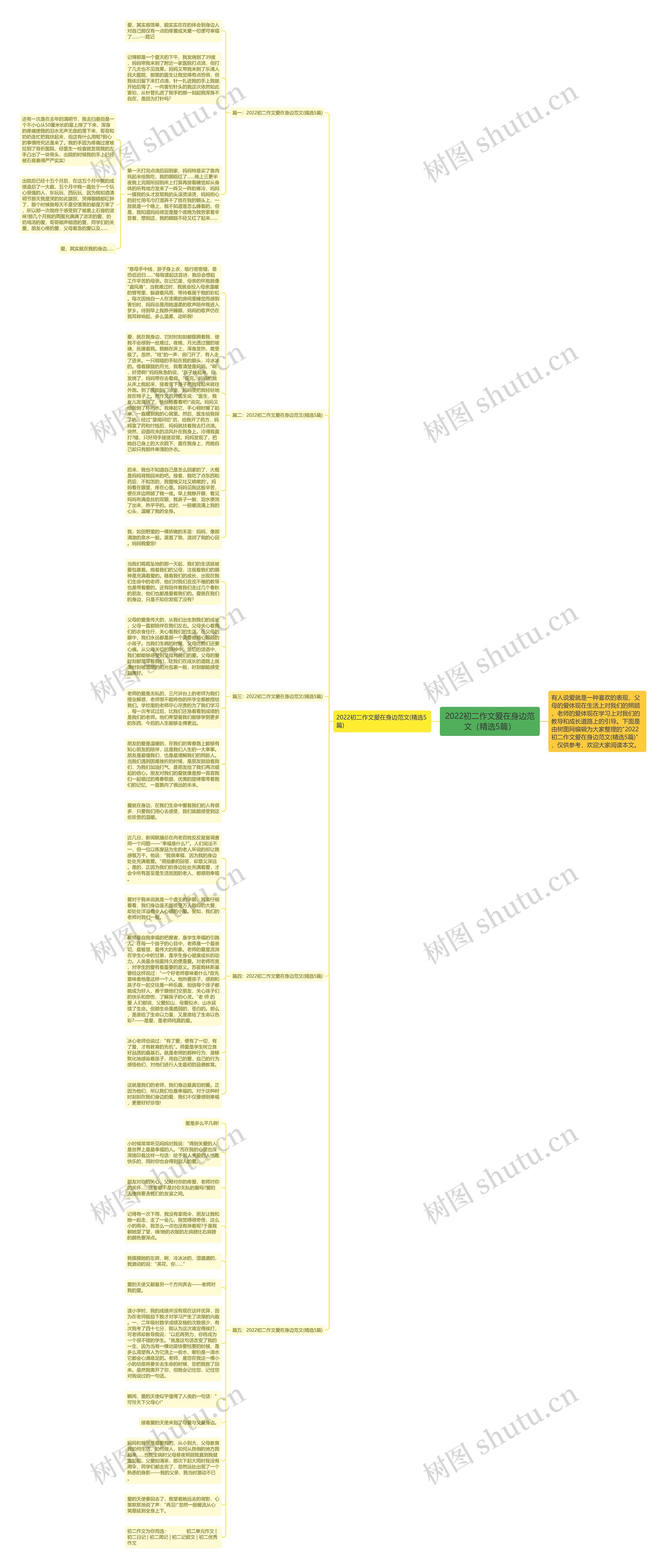 2022初二作文爱在身边范文（精选5篇）思维导图