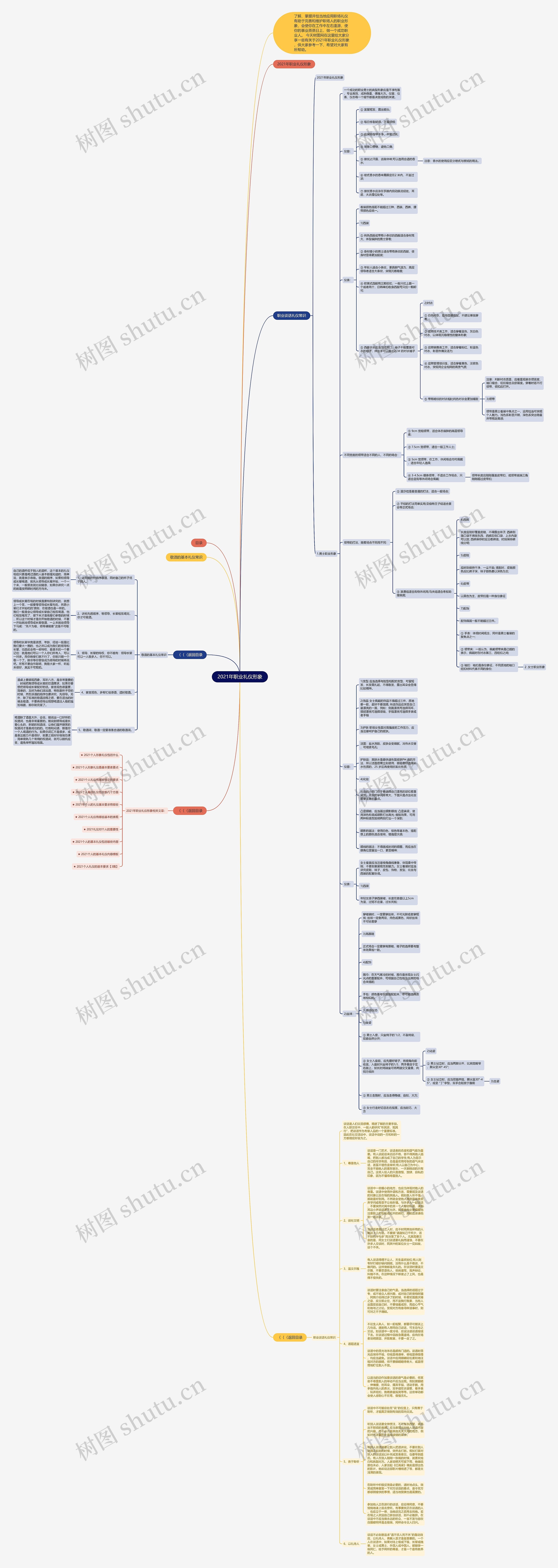2021年职业礼仪形象思维导图