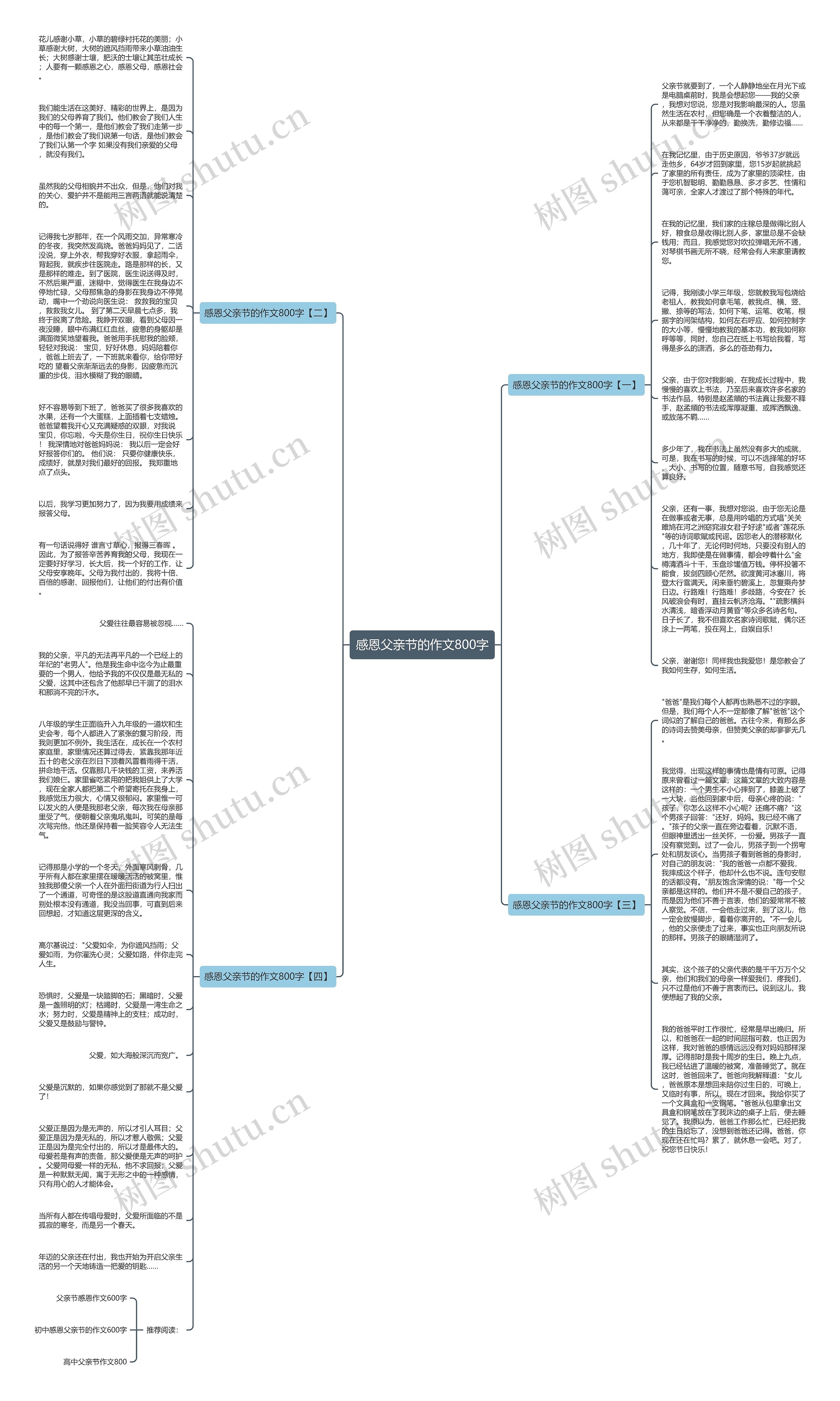 感恩父亲节的作文800字思维导图