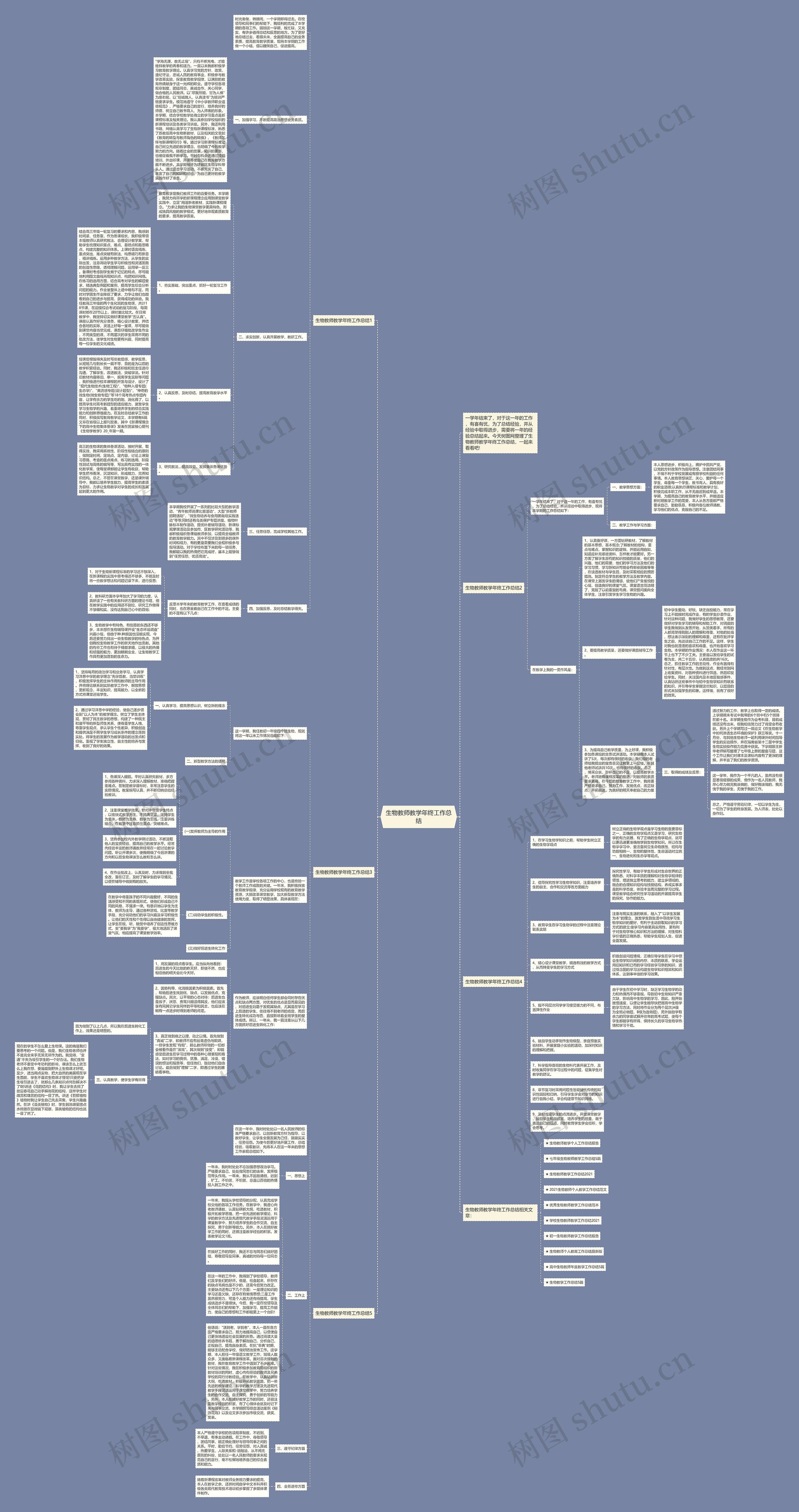 生物教师教学年终工作总结思维导图