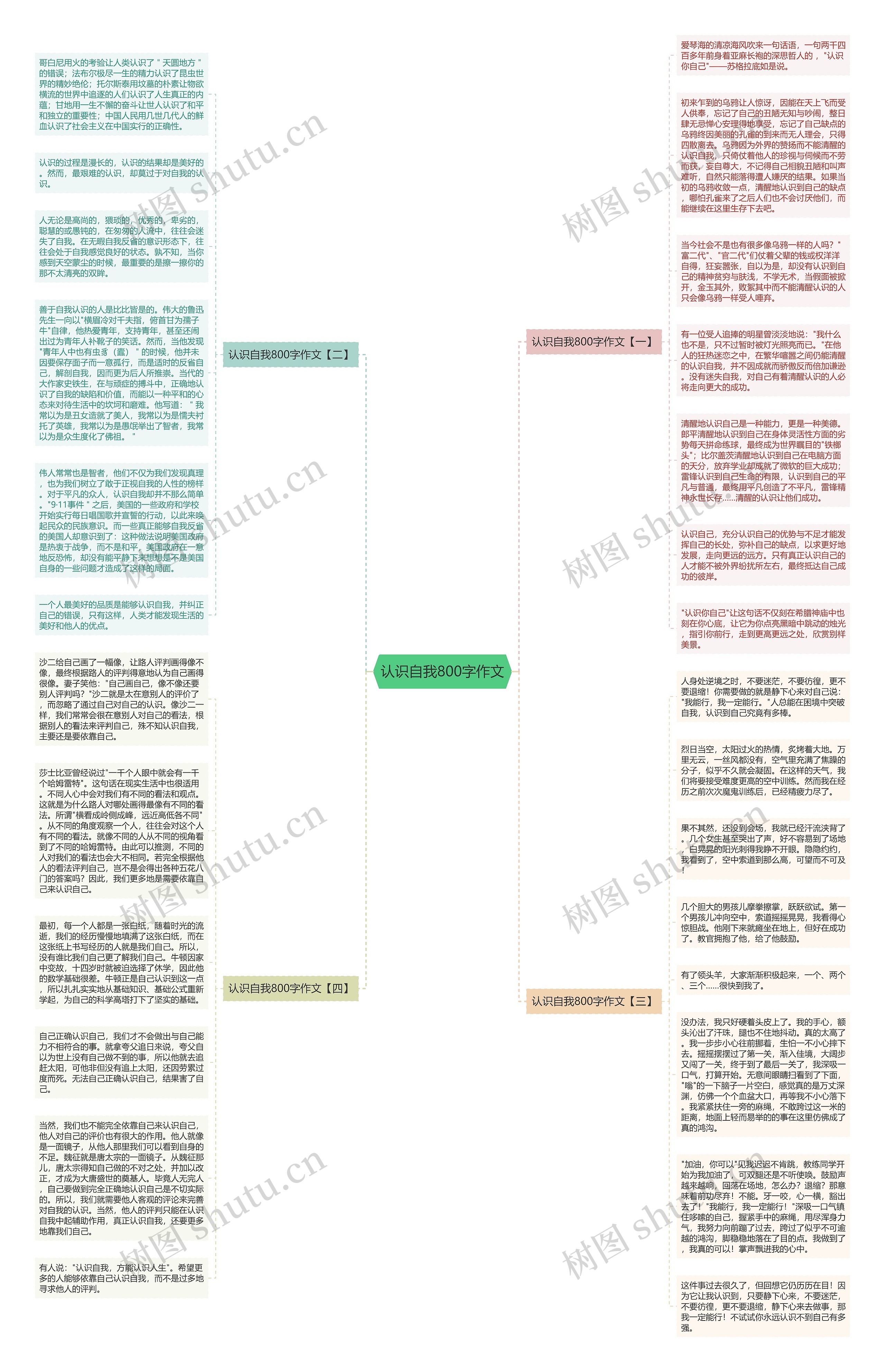认识自我800字作文思维导图