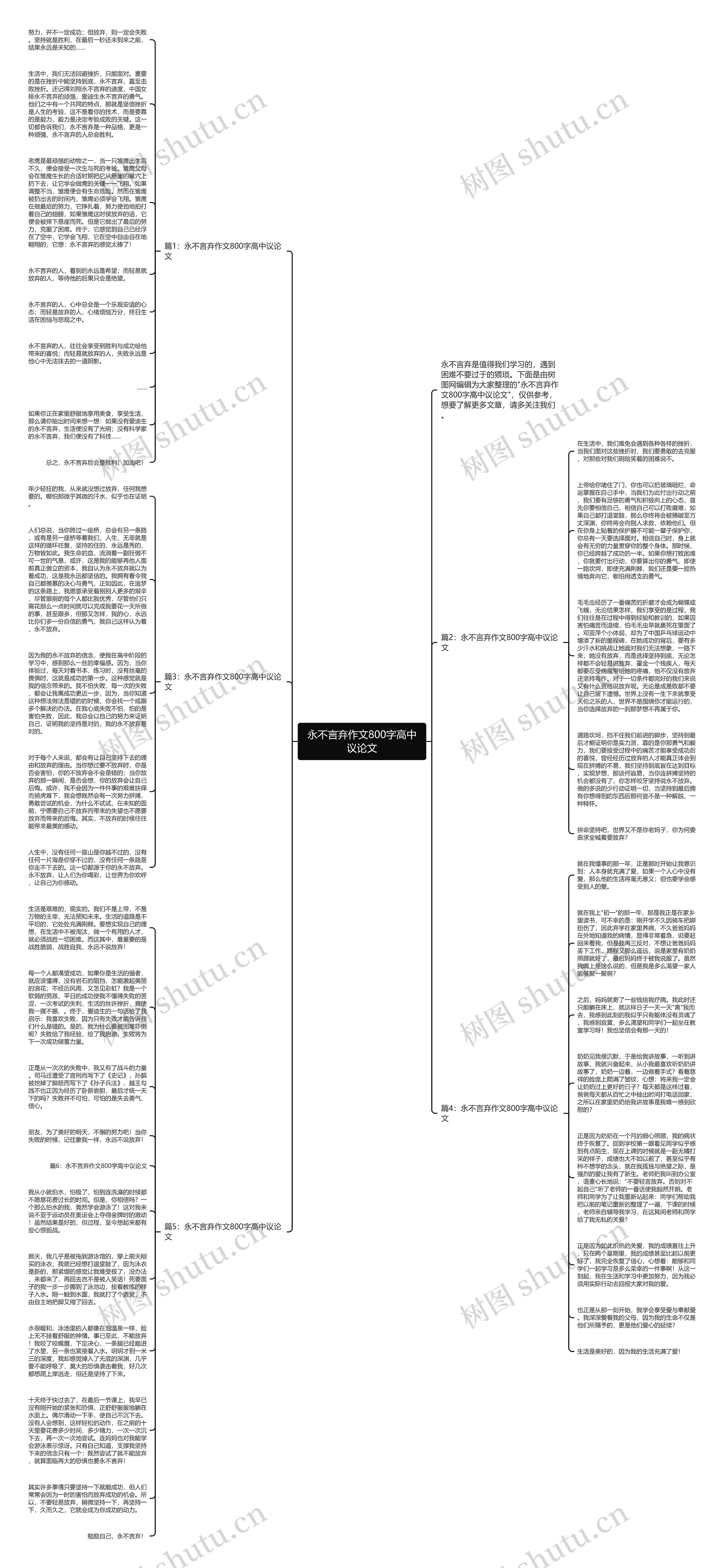 永不言弃作文800字高中议论文思维导图