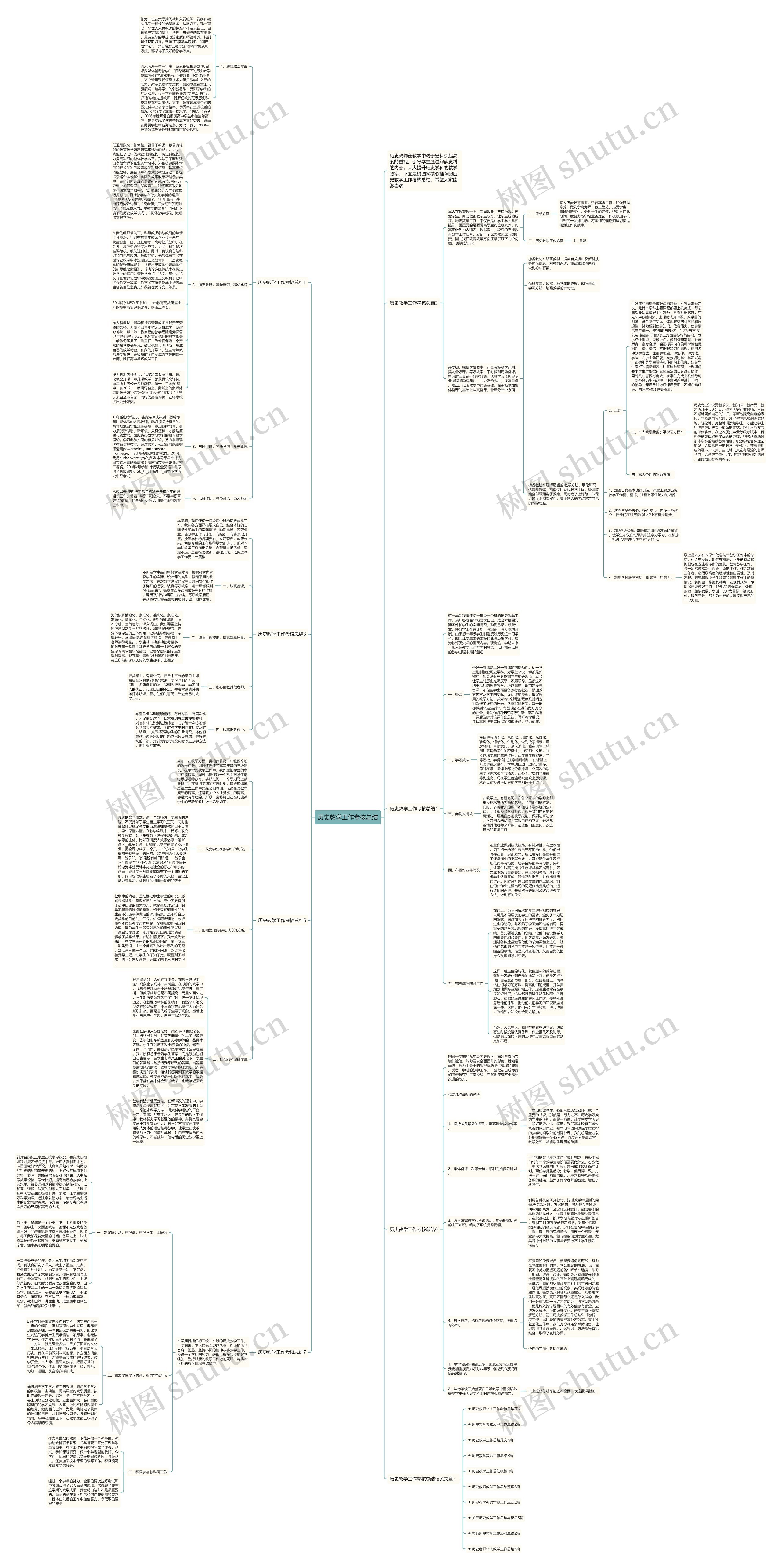 历史教学工作考核总结思维导图