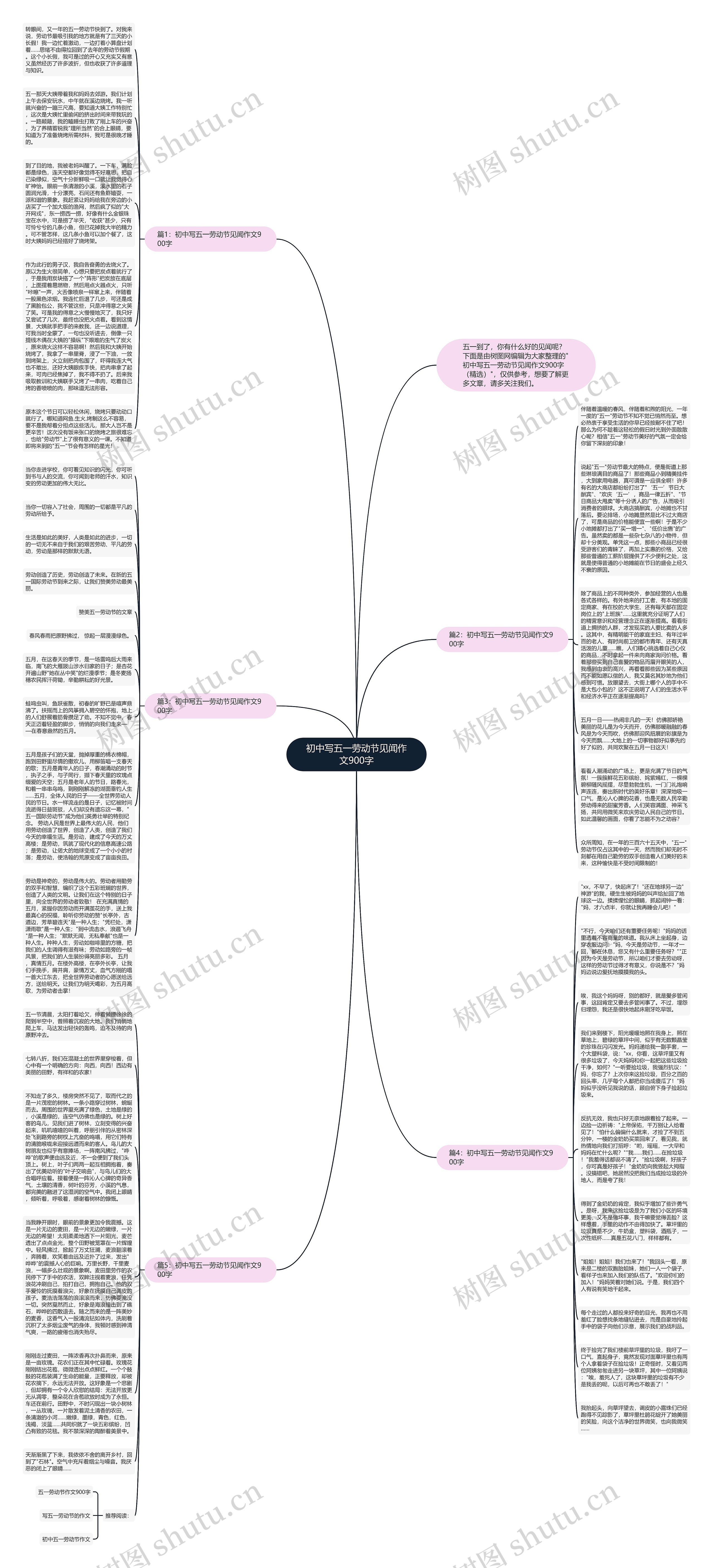 初中写五一劳动节见闻作文900字思维导图