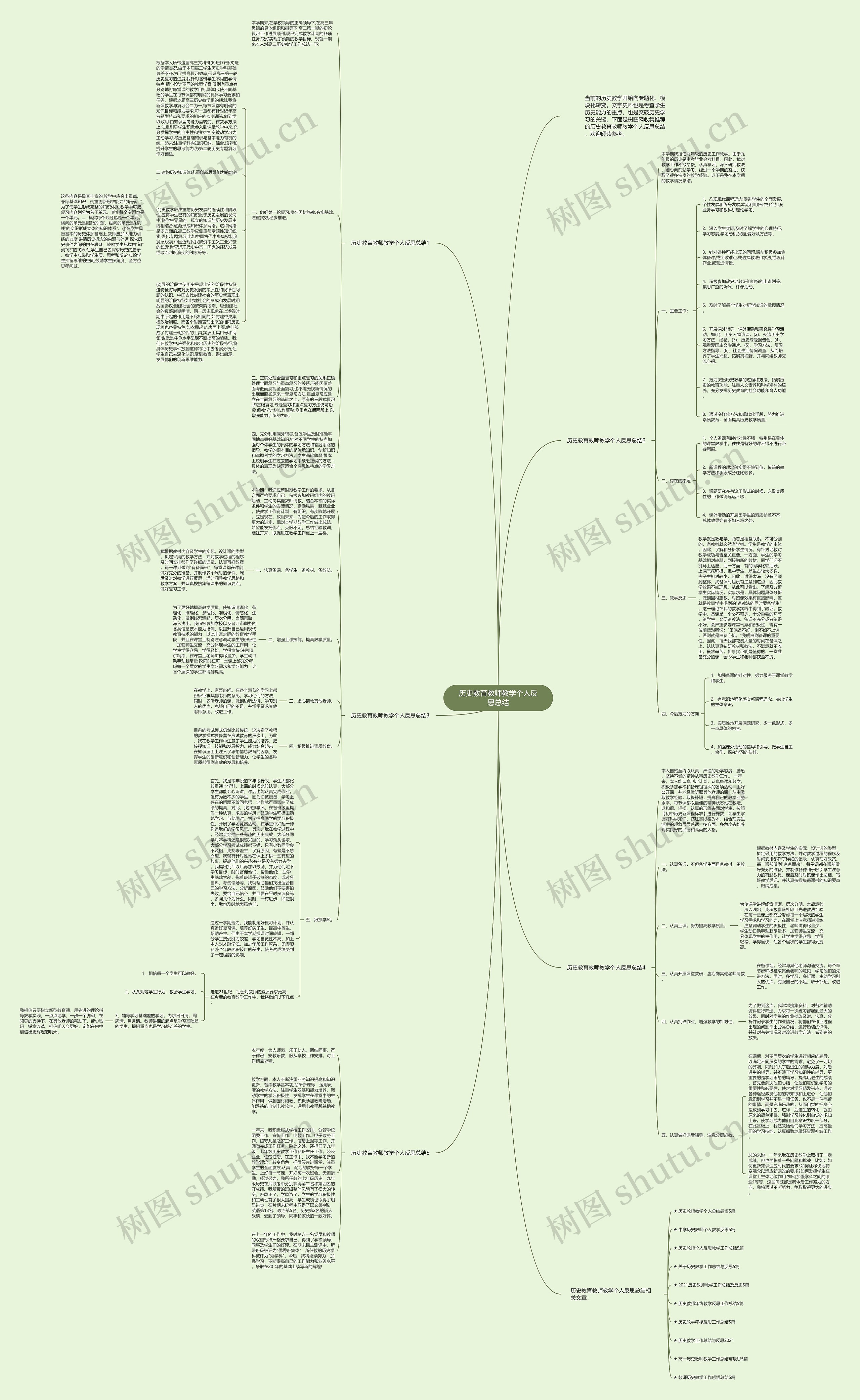 历史教育教师教学个人反思总结思维导图
