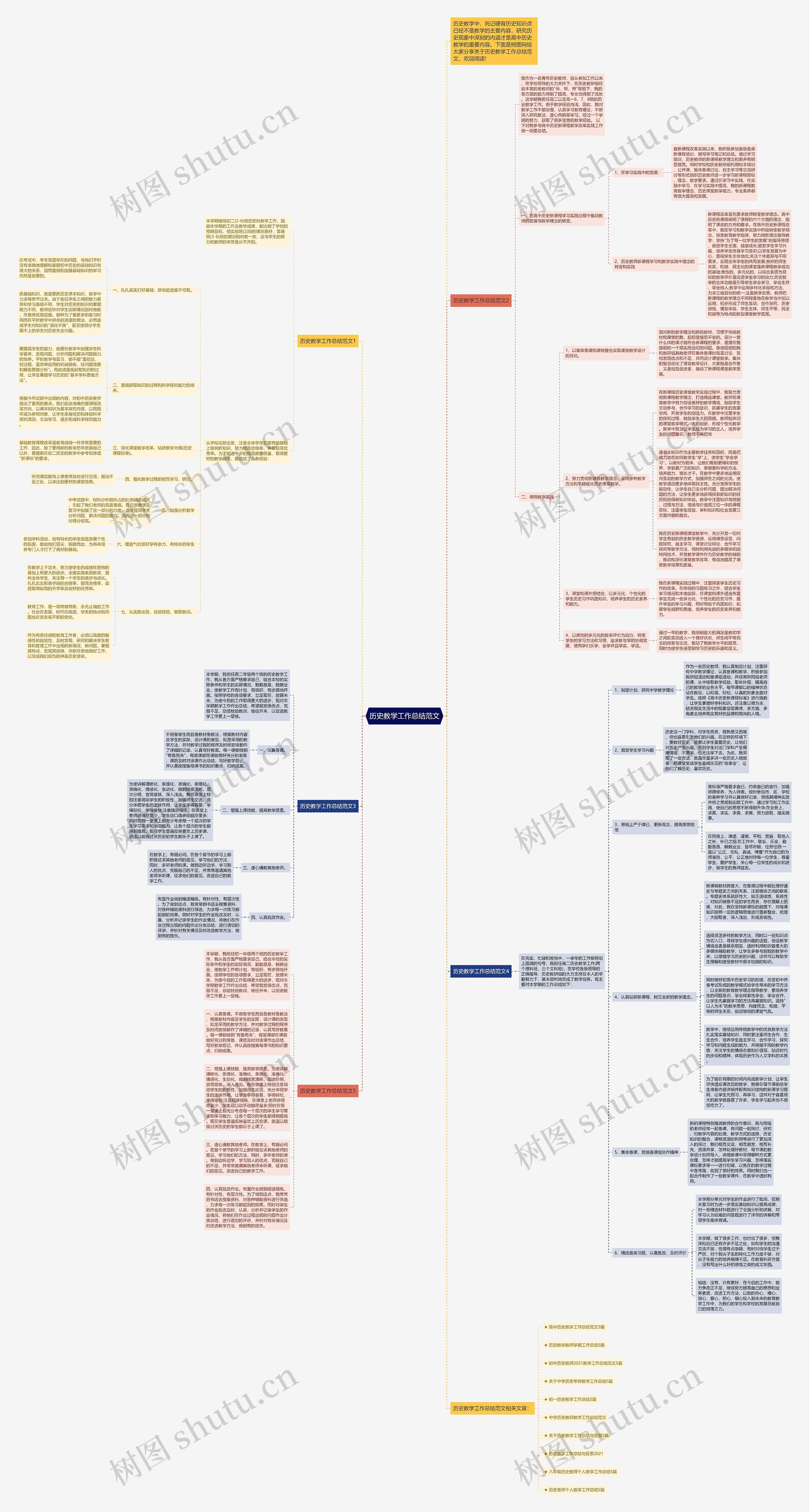 历史教学工作总结范文思维导图
