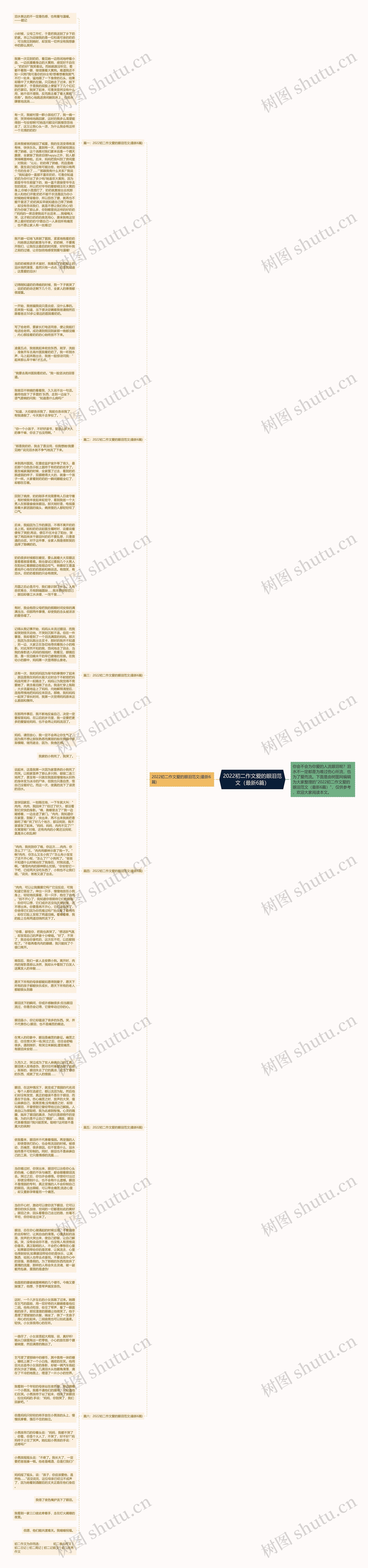 2022初二作文爱的眼泪范文（最新6篇）思维导图