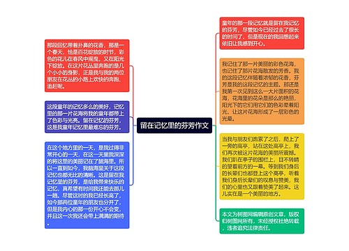 留在记忆里的芬芳作文