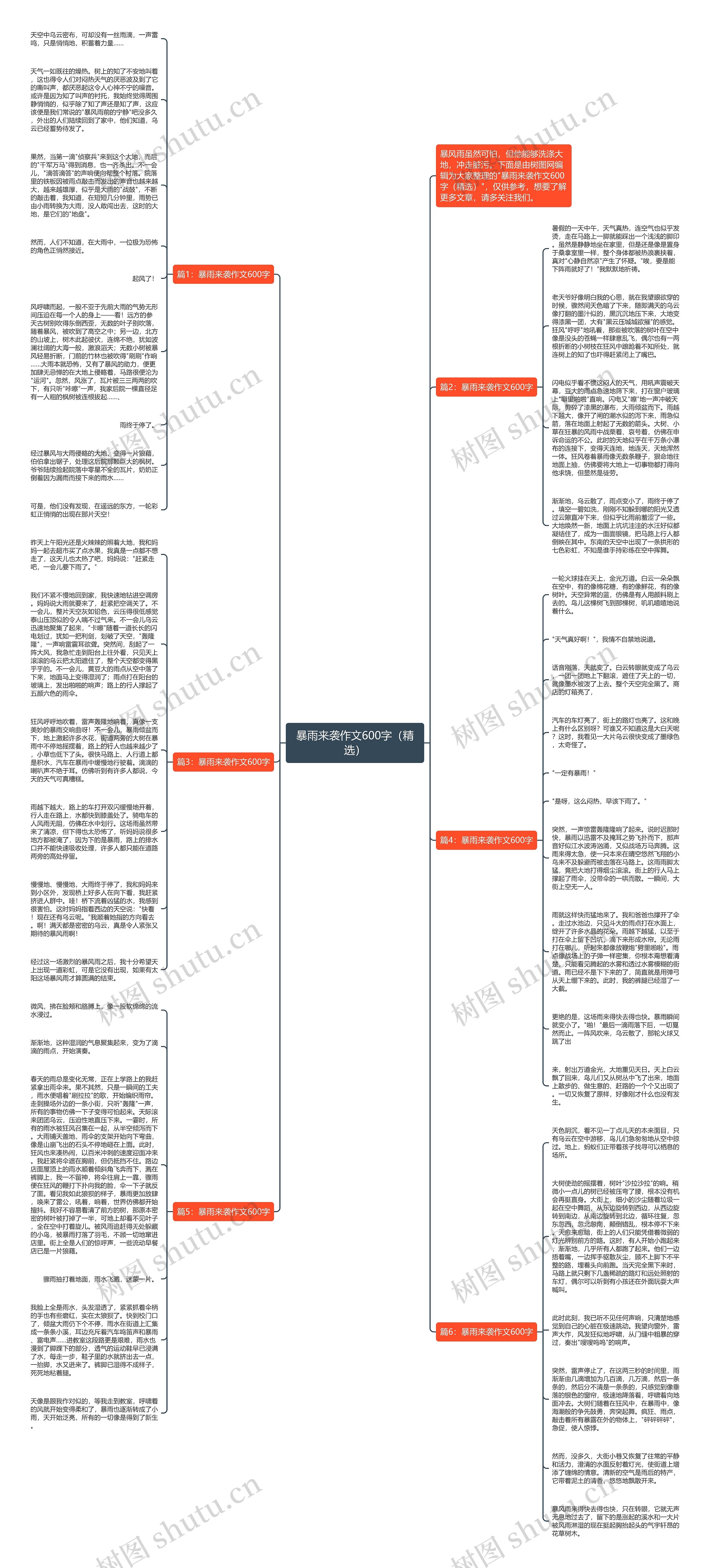暴雨来袭作文600字（精选）思维导图