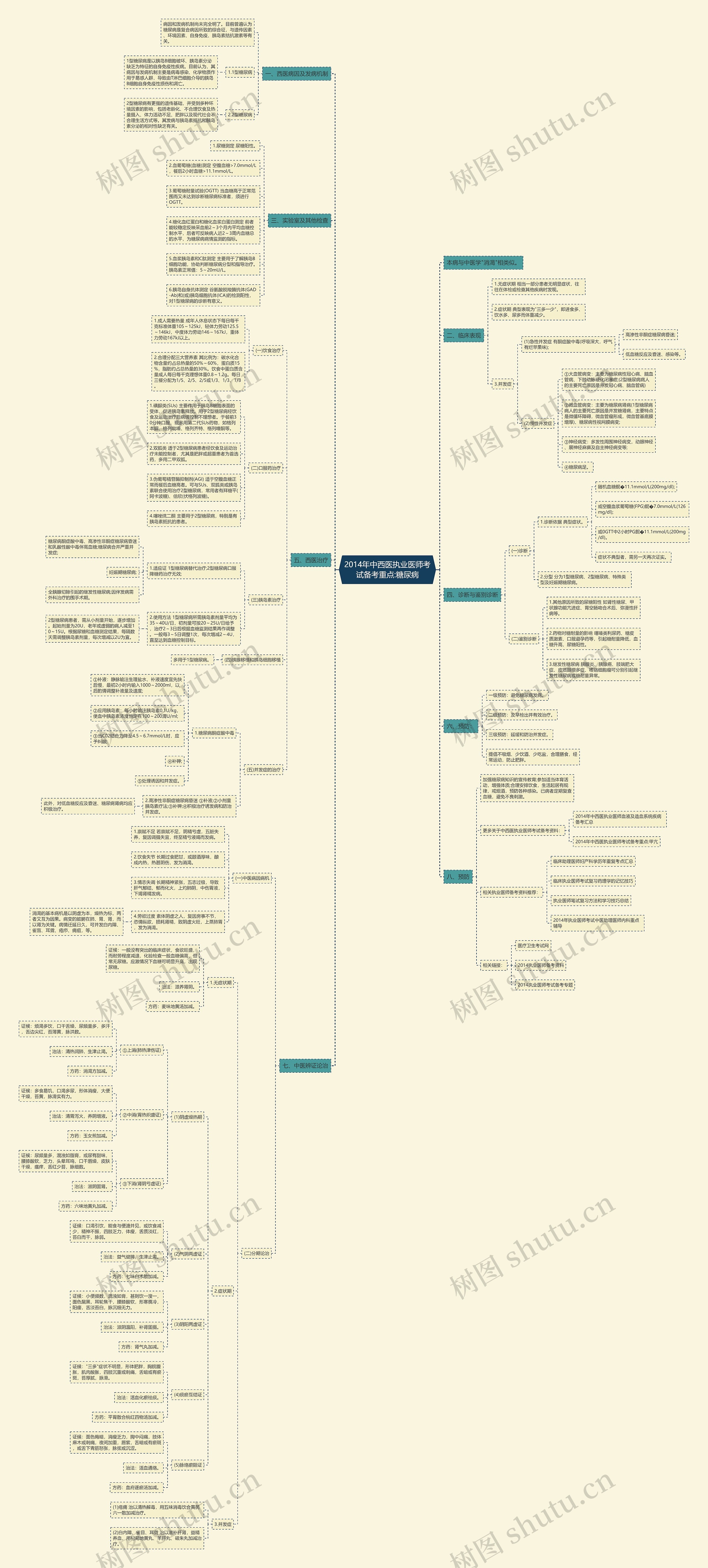 2014年中西医执业医师考试备考重点:糖尿病思维导图