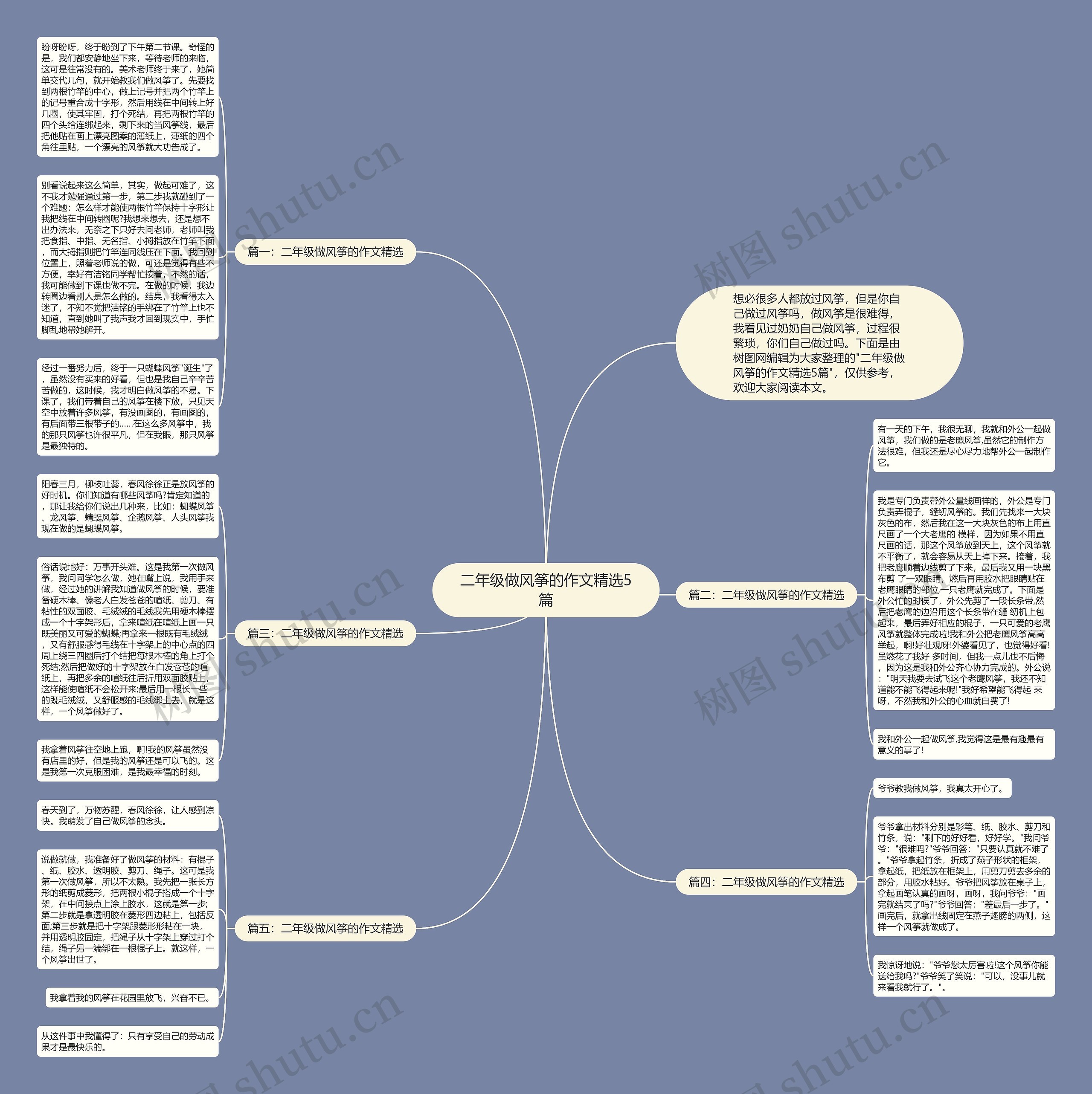 二年级做风筝的作文精选5篇思维导图
