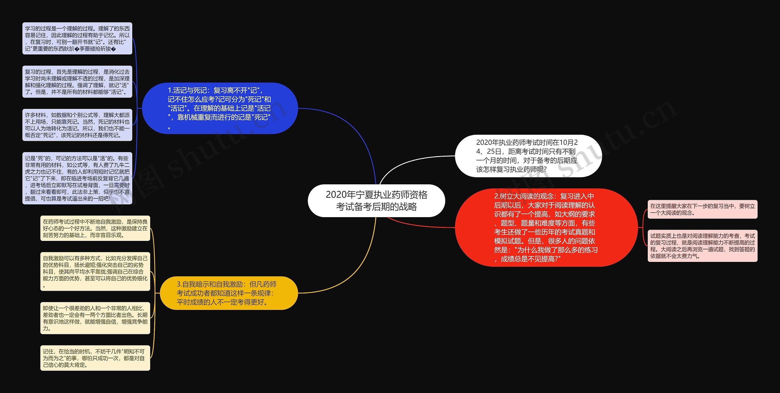 2020年宁夏执业药师资格考试备考后期的战略思维导图