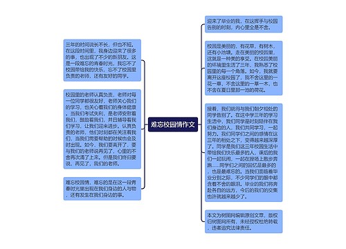 难忘校园情作文