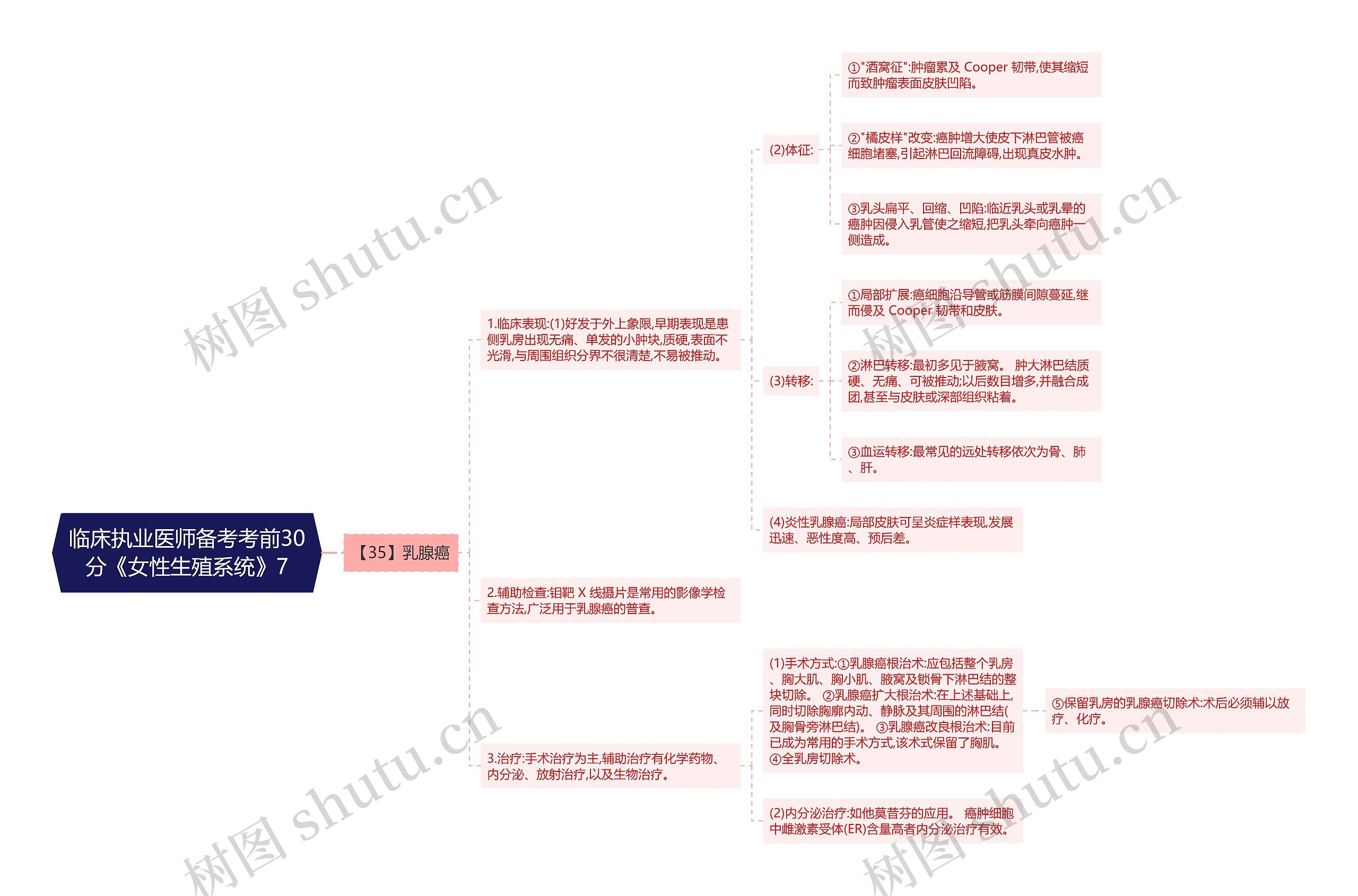 临床执业医师备考考前30分《女性生殖系统》7思维导图