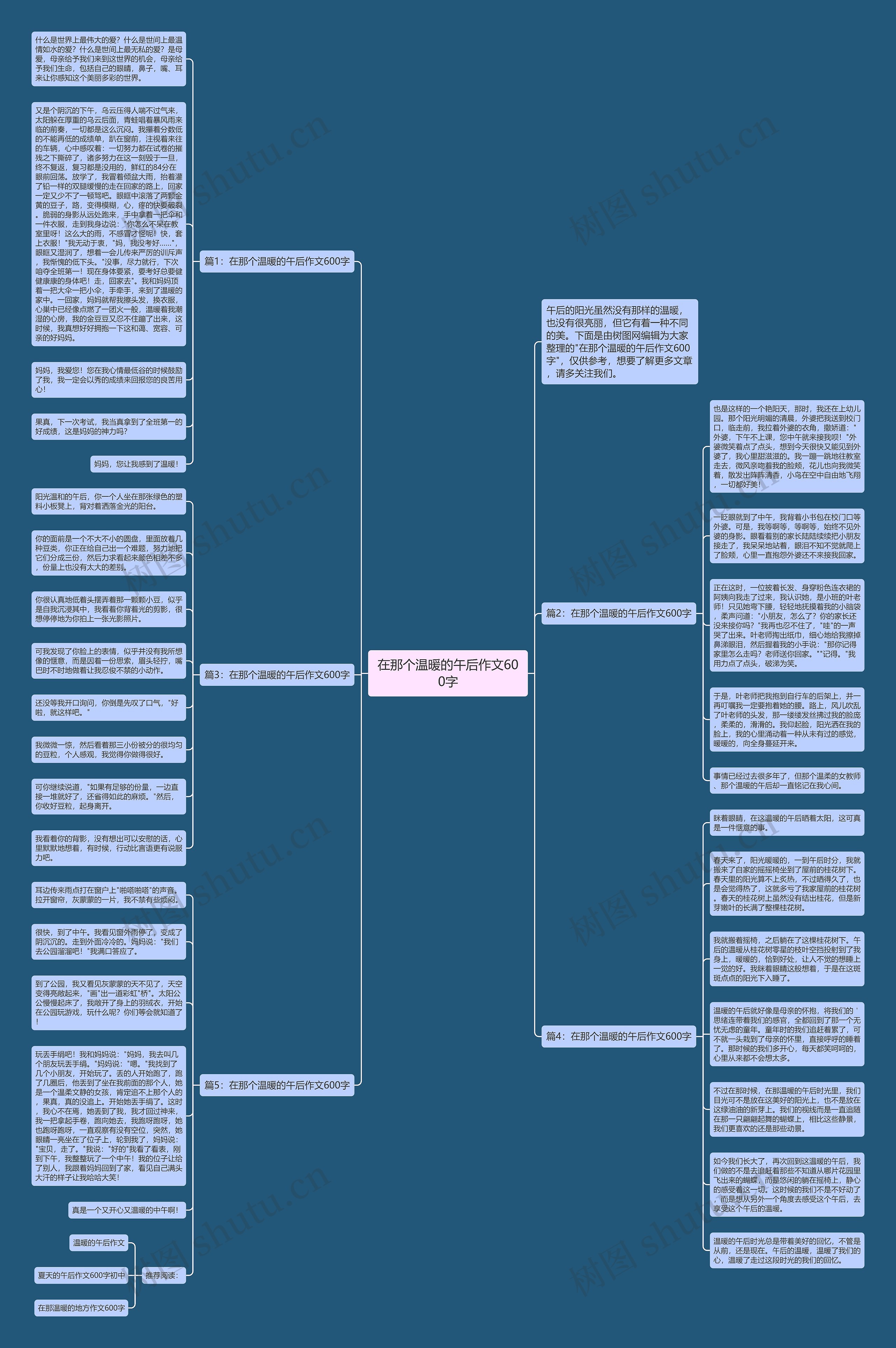 在那个温暖的午后作文600字思维导图