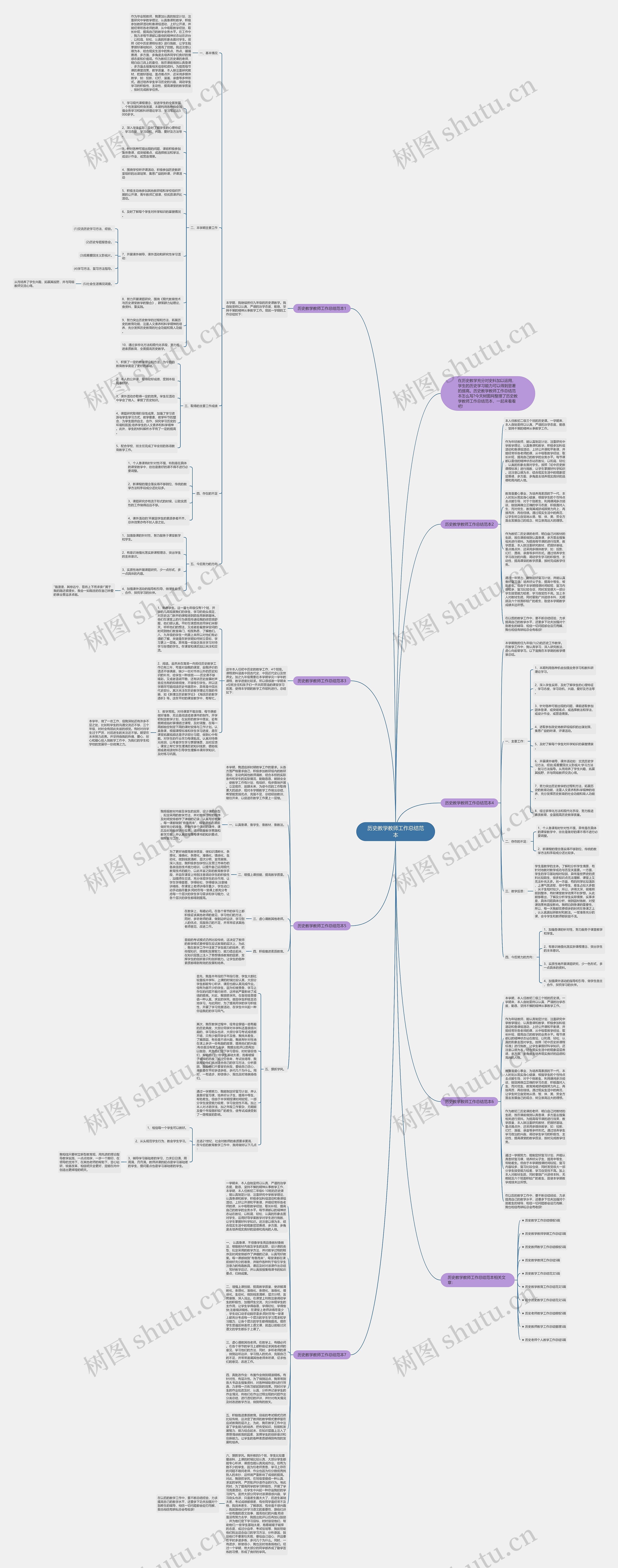 历史教学教师工作总结范本思维导图
