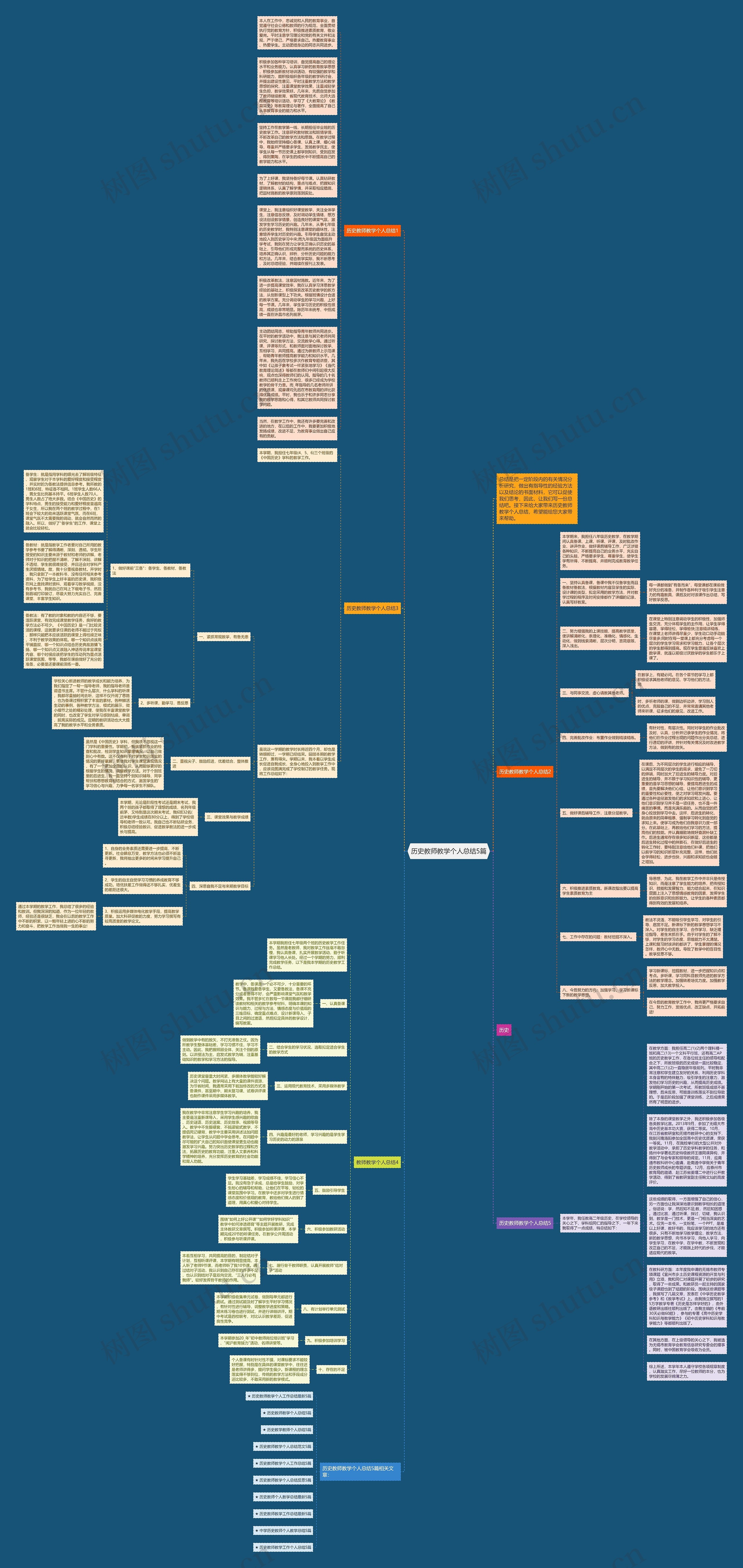 历史教师教学个人总结5篇思维导图
