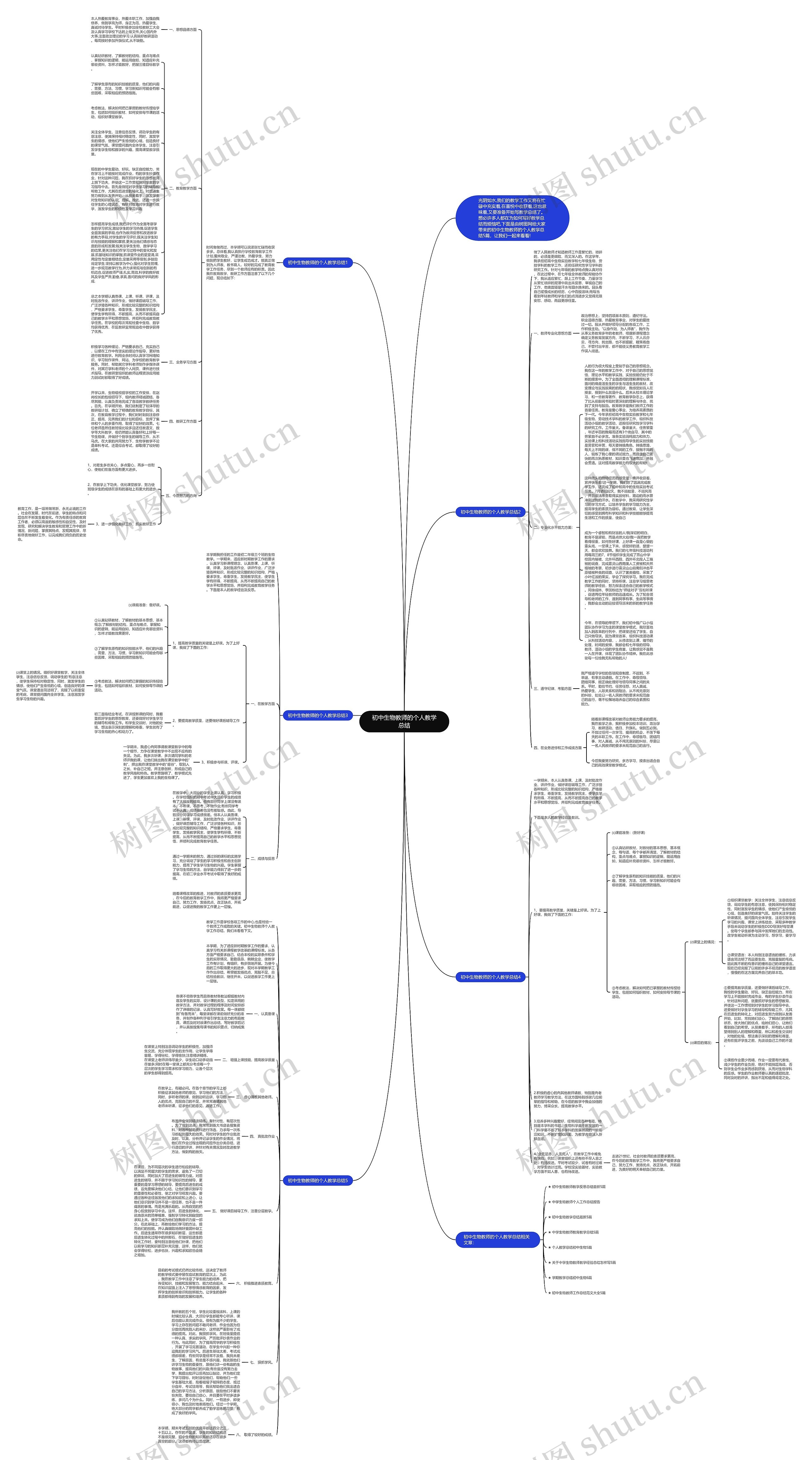 初中生物教师的个人教学总结思维导图