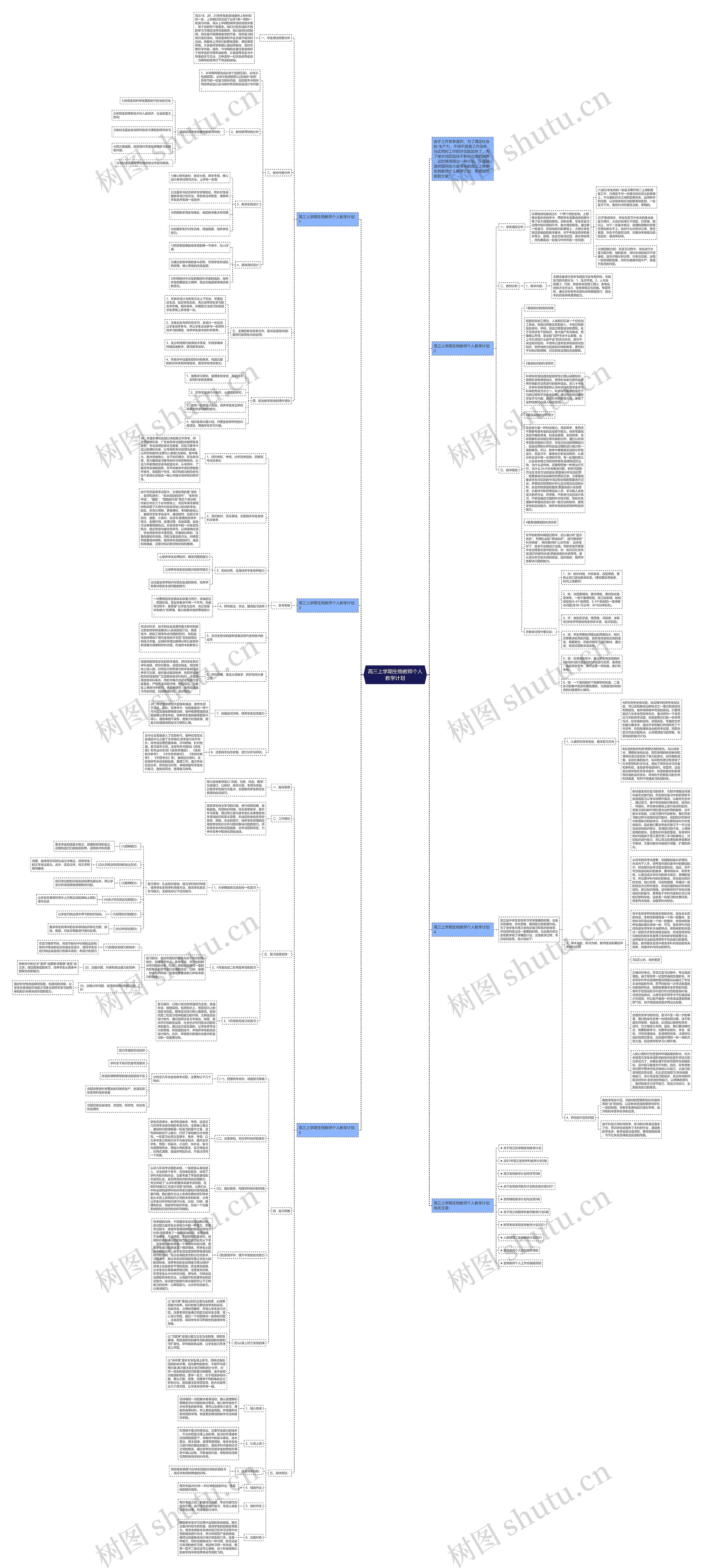 高三上学期生物教师个人教学计划思维导图