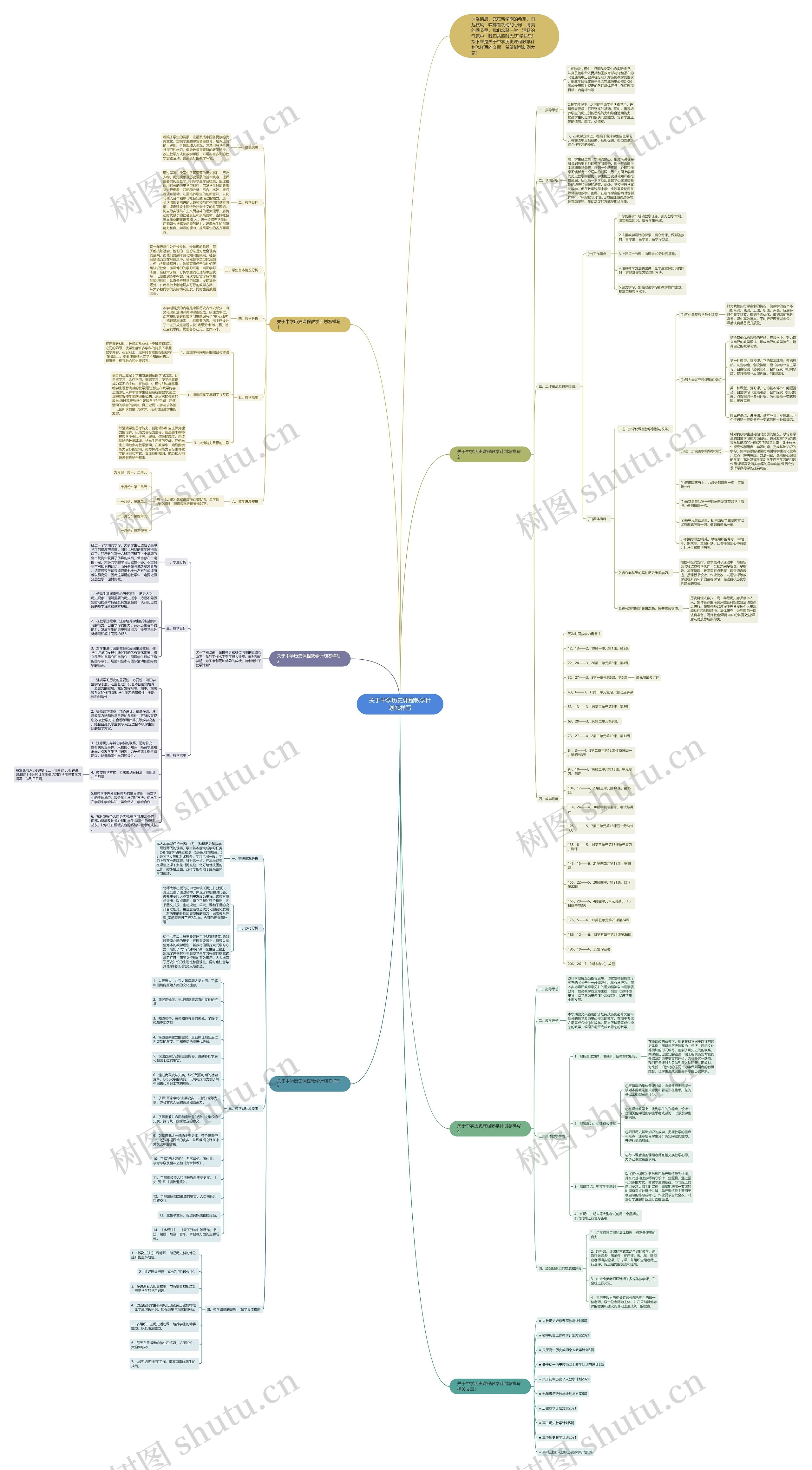 关于中学历史课程教学计划怎样写思维导图